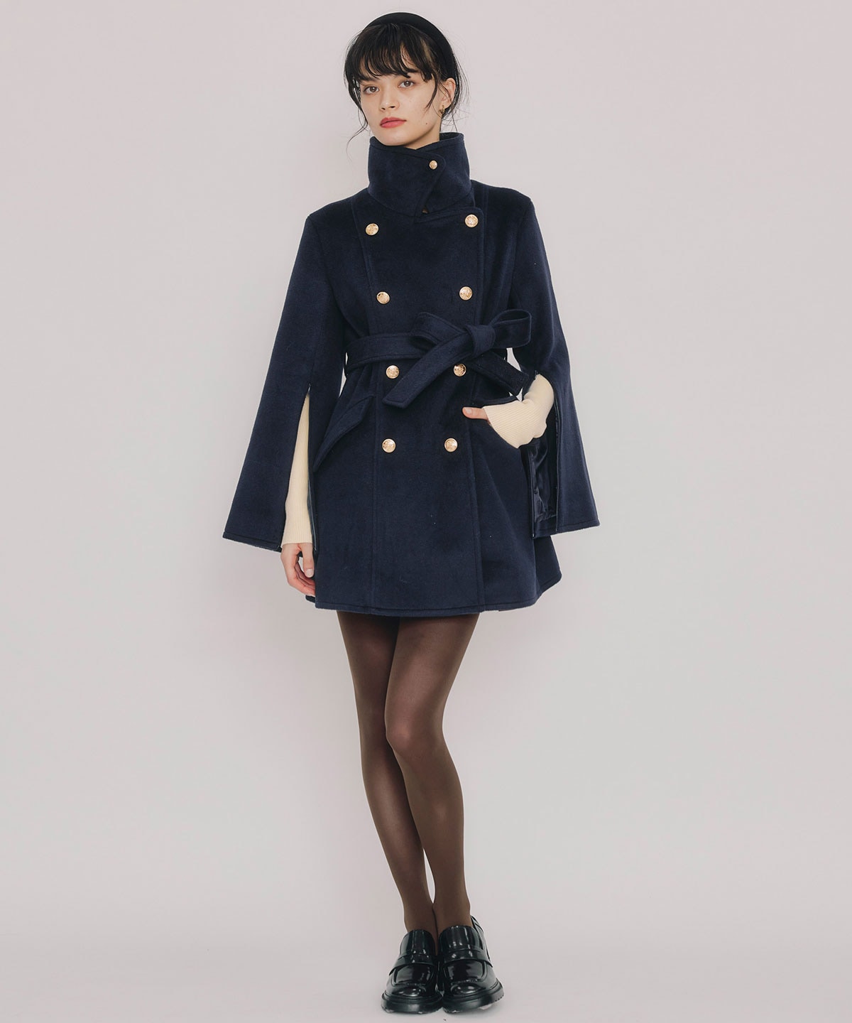 2WAYベルスリーブミドルコート