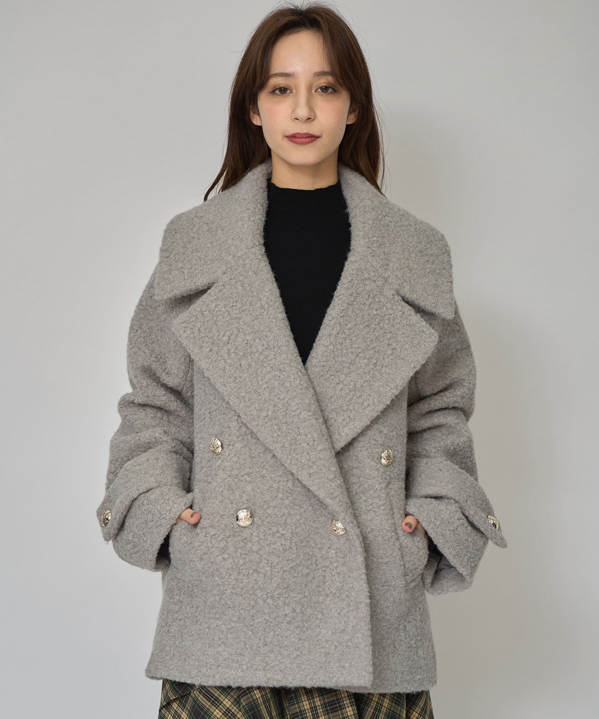 ボアダブルミドルコート