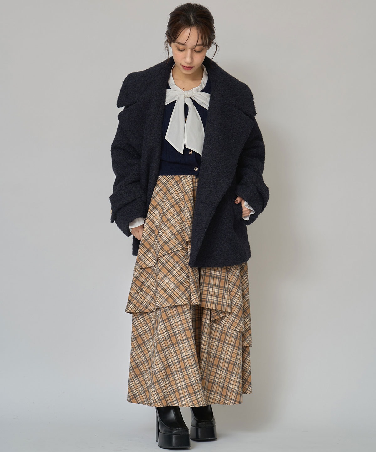 ボアダブルミドルコート