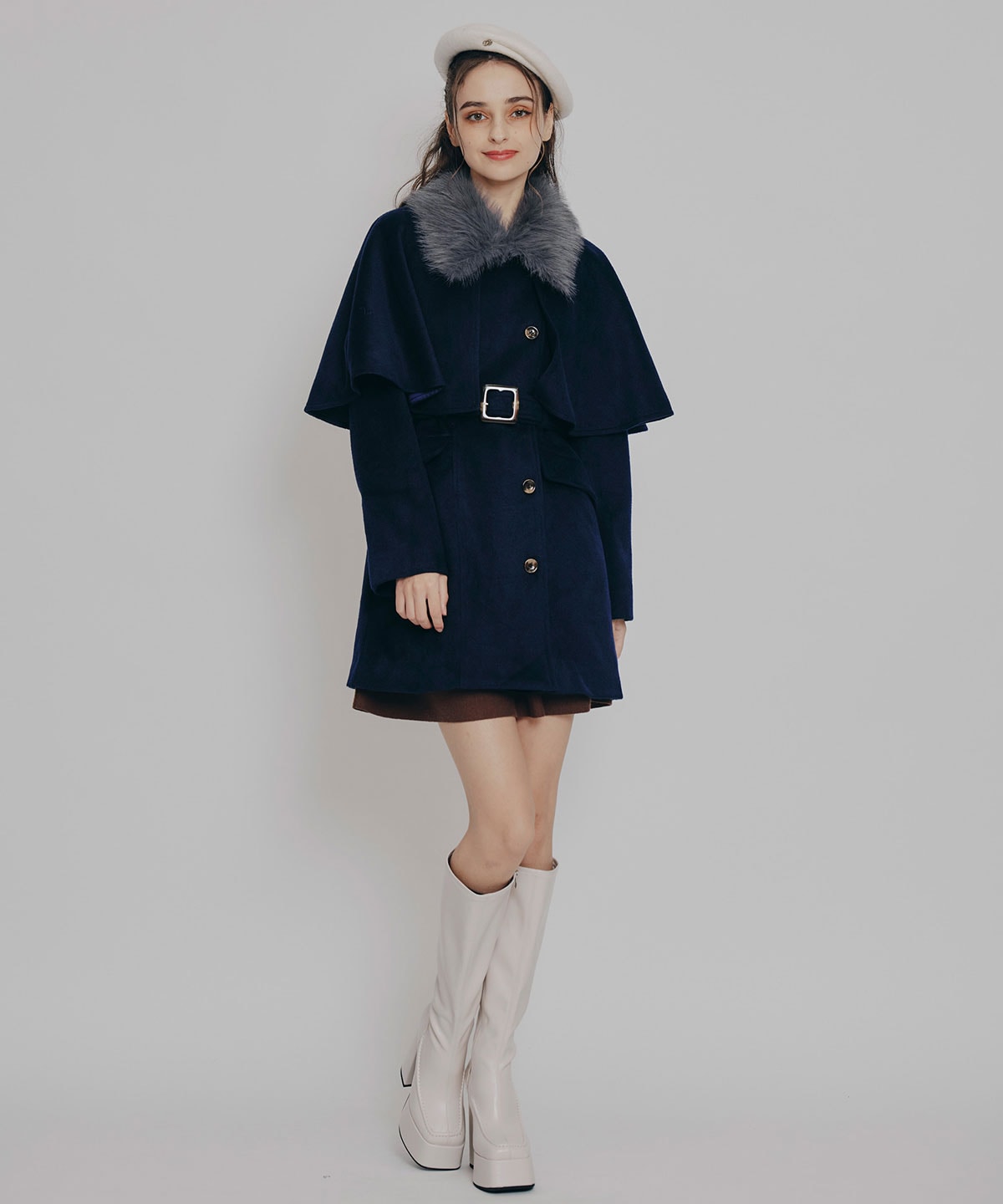 マルチWAYケープファーショートコート