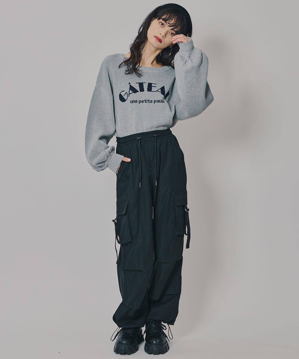 スウェットライクジャガードニット