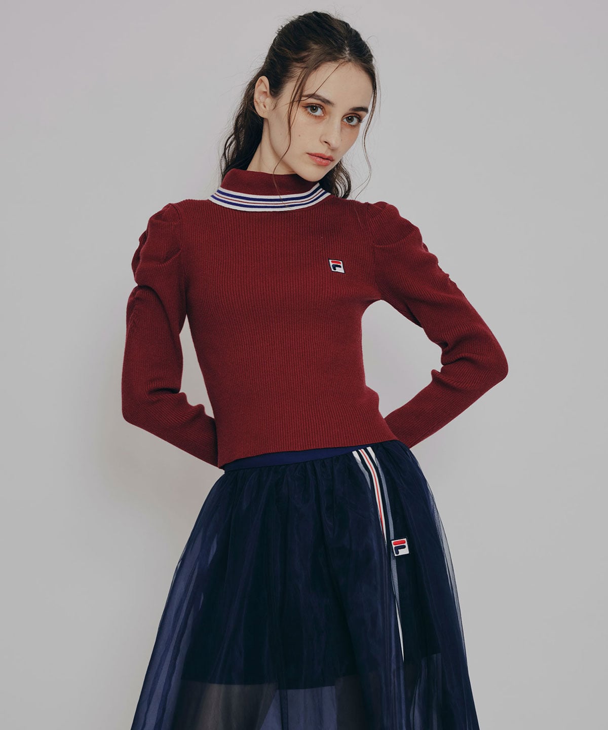 ［FILA×REDYAZEL］ラインタートルニットプルオーバー