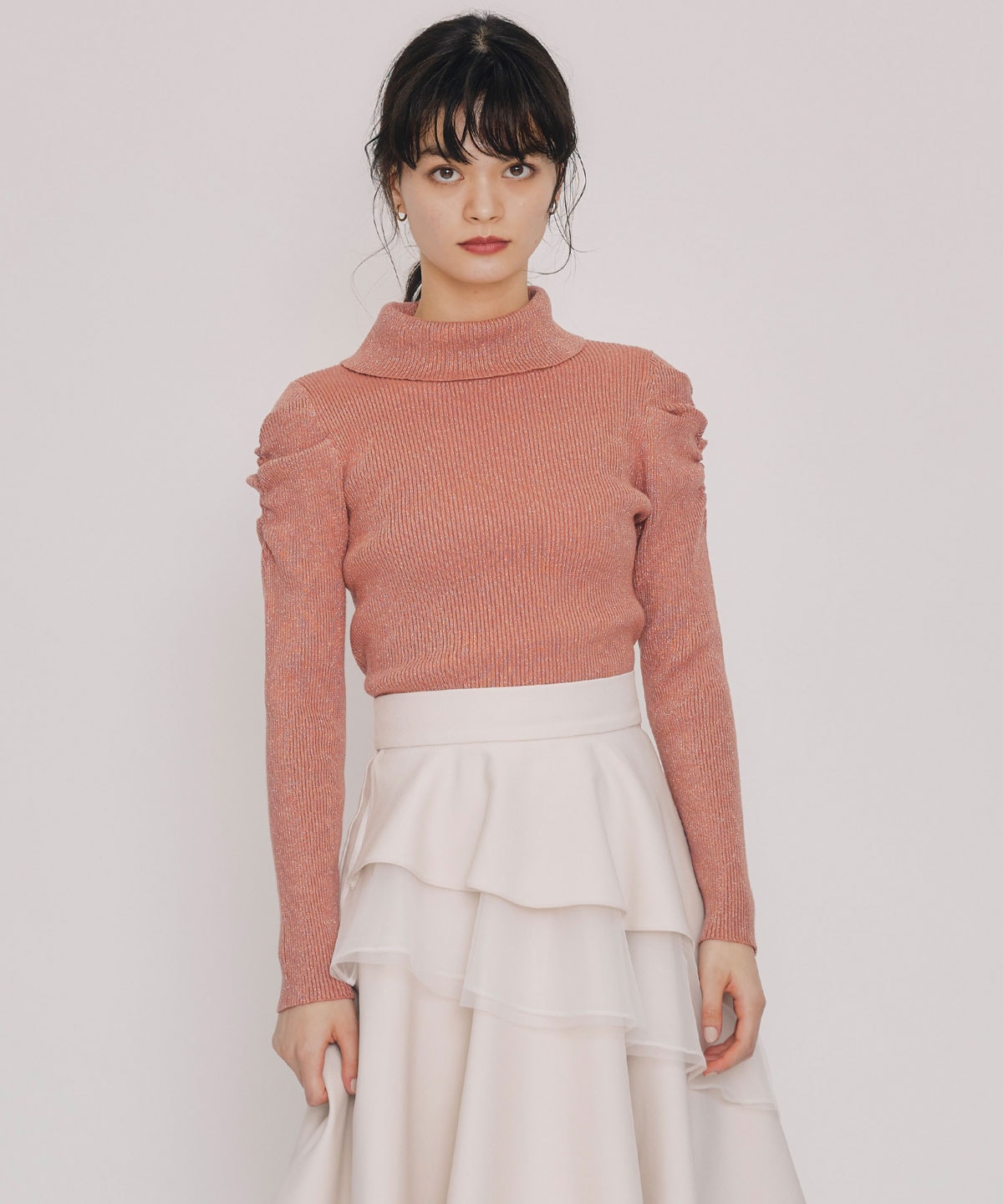 ラメタートルニットプルオーバー