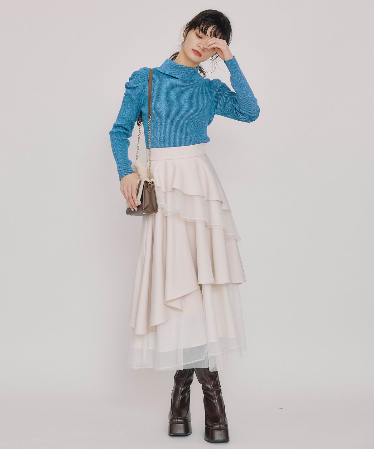 ラメタートルニットプルオーバー