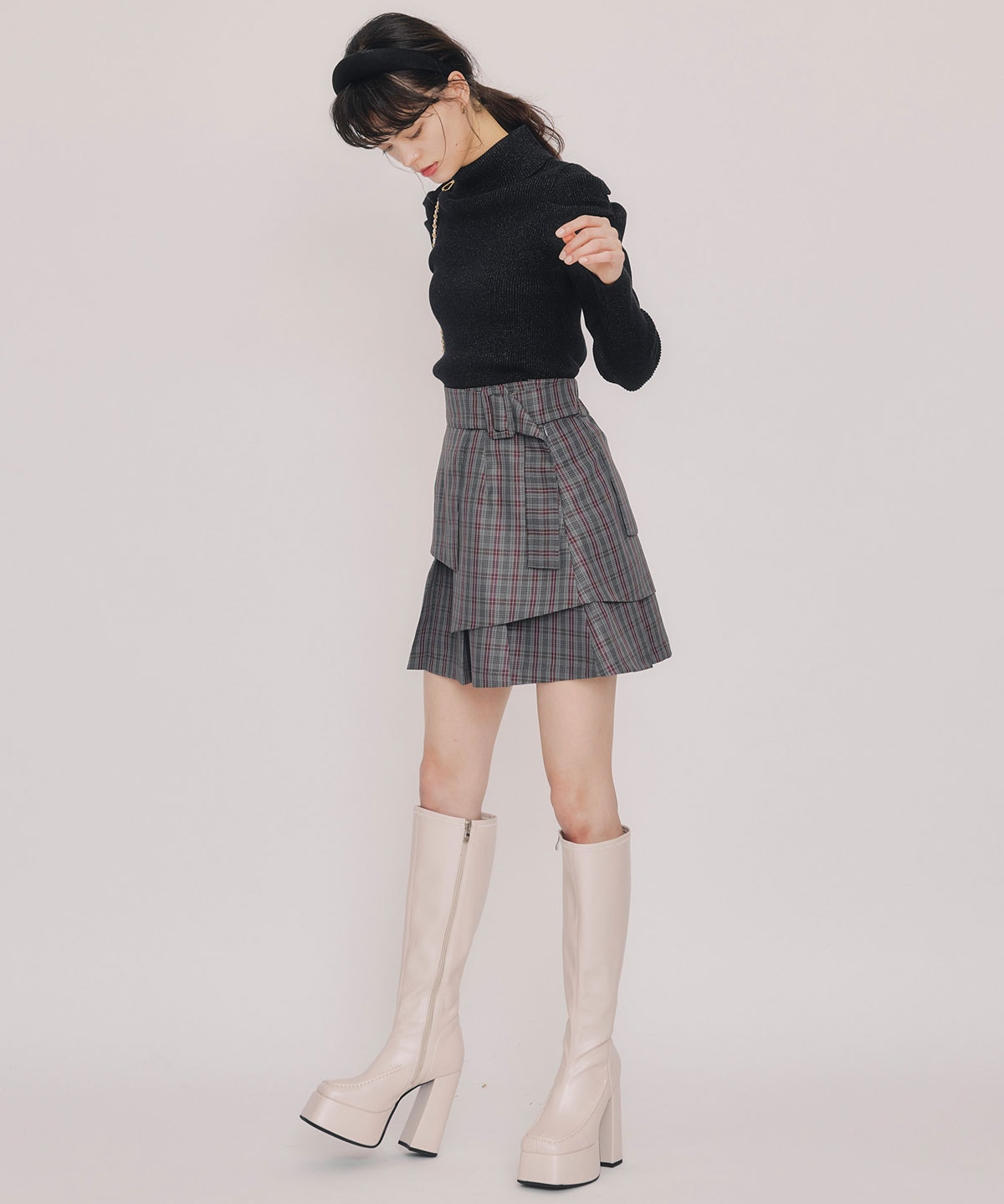 ラメタートルニットプルオーバー