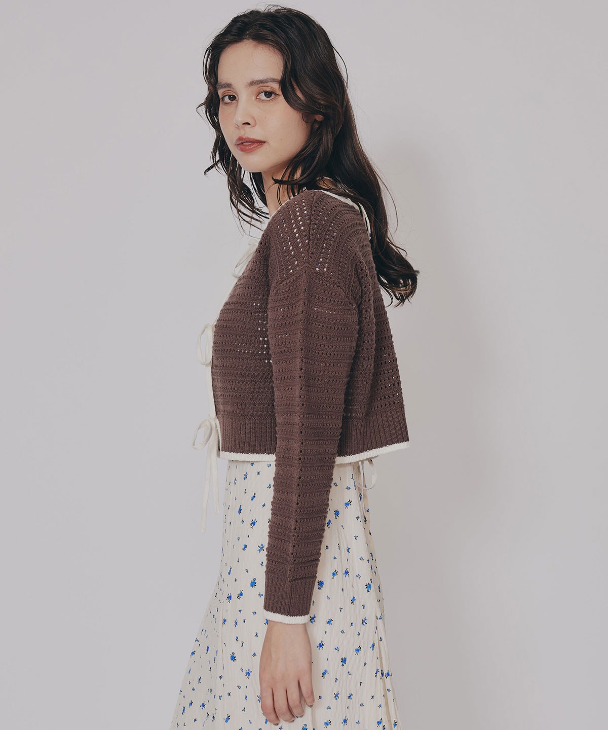 リボンニットカーディガン