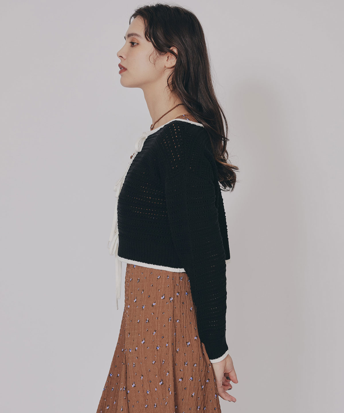 リボンニットカーディガン