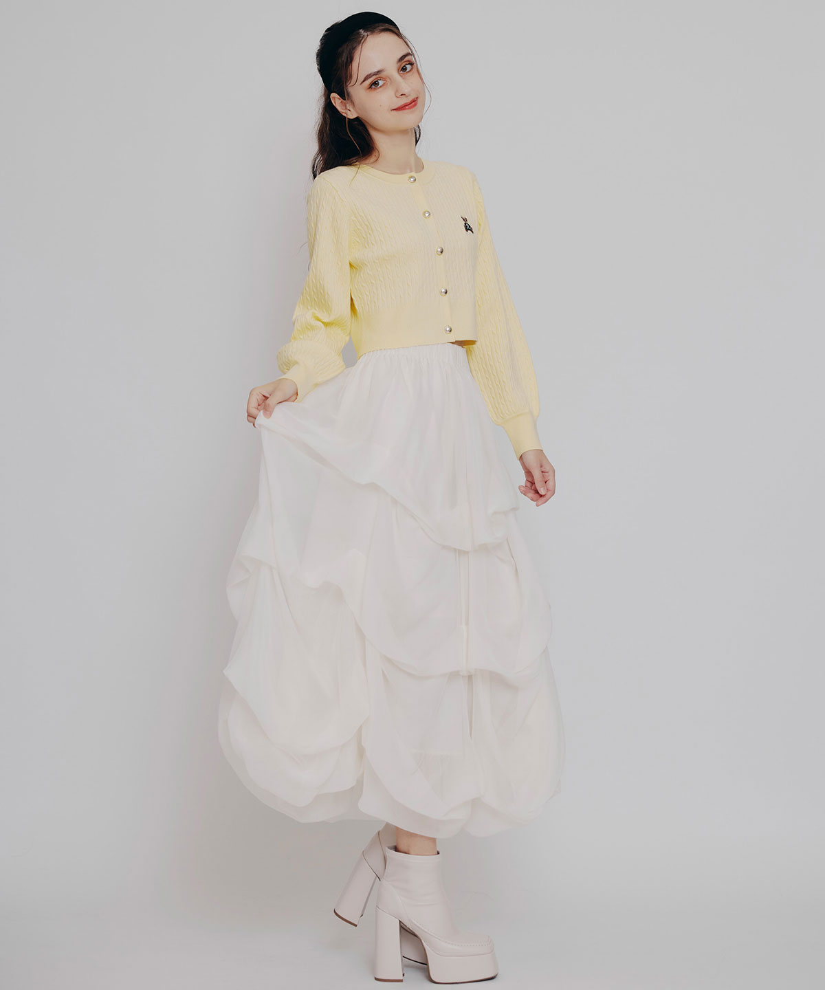 Azelyミニケーブルニットカーディガン