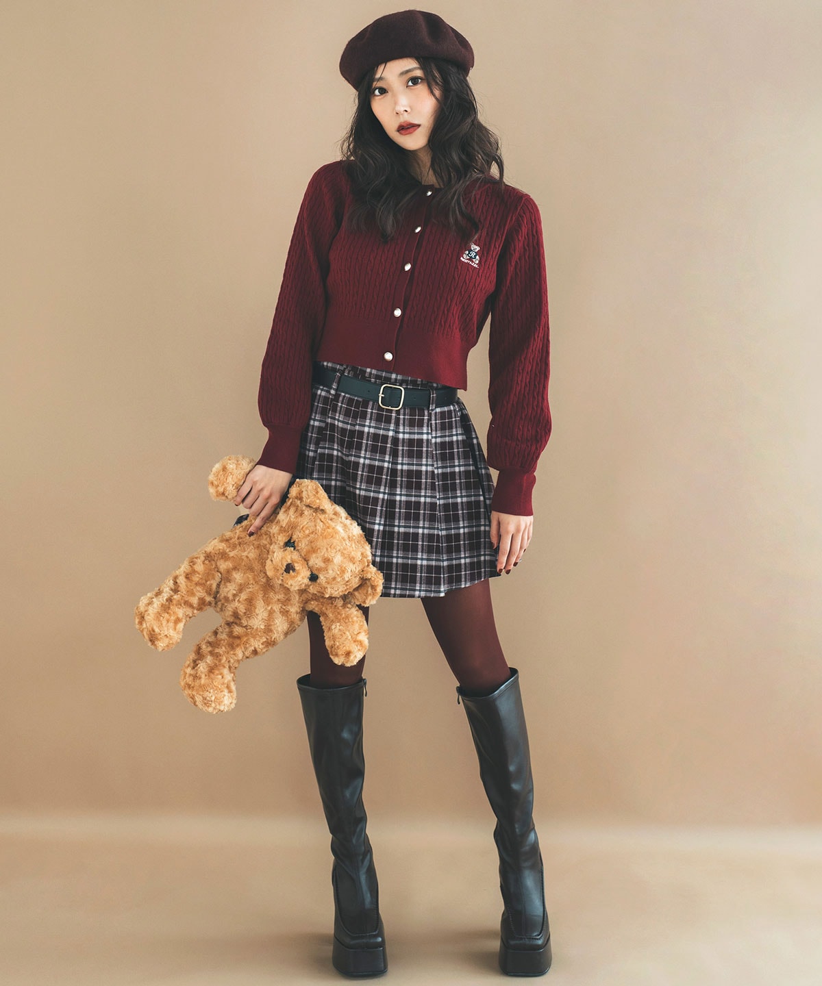 Azelyミニケーブルニットカーディガン