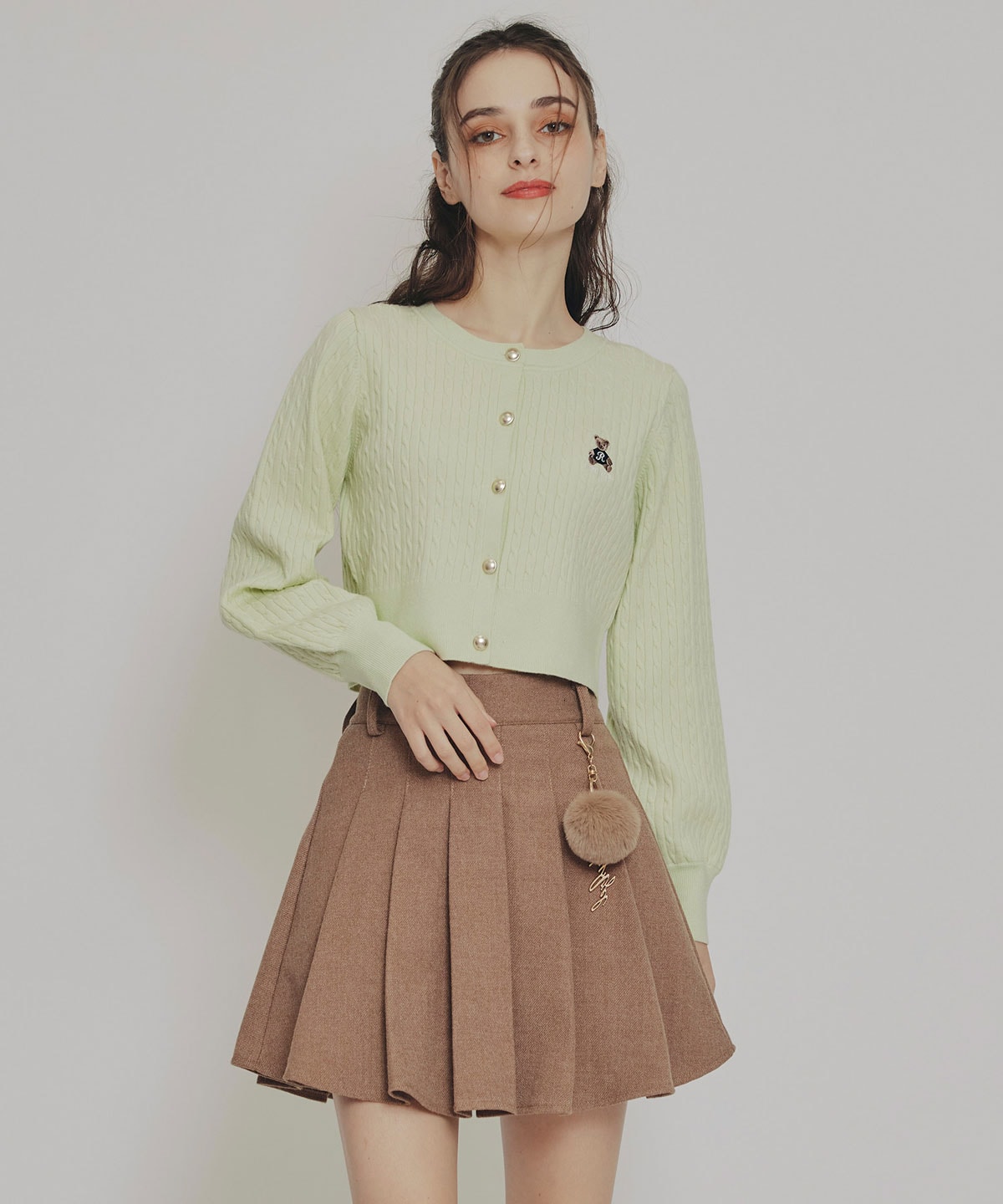 Azelyミニケーブルニットカーディガン