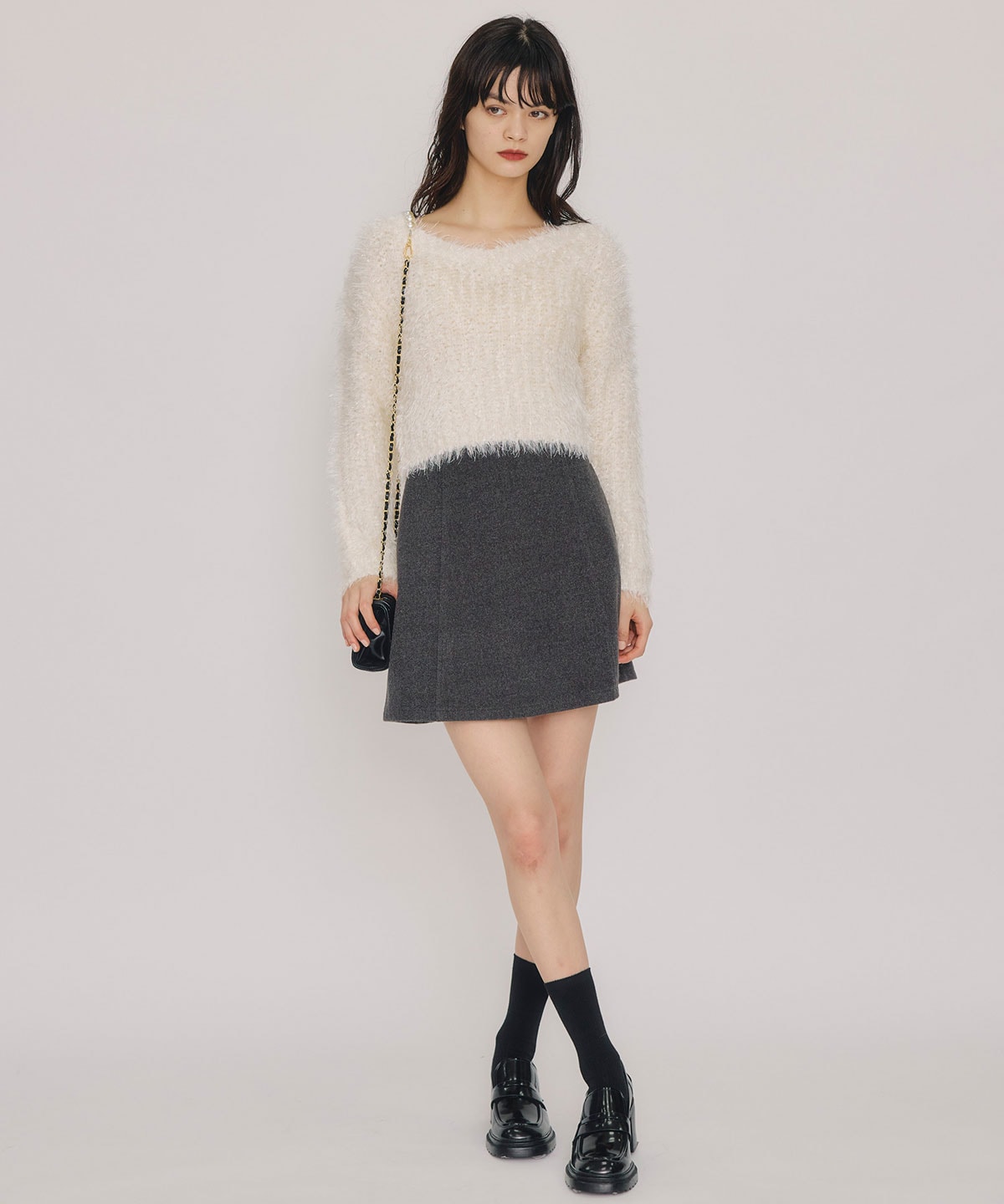 ブークレラメシャギーニットプルオーバー