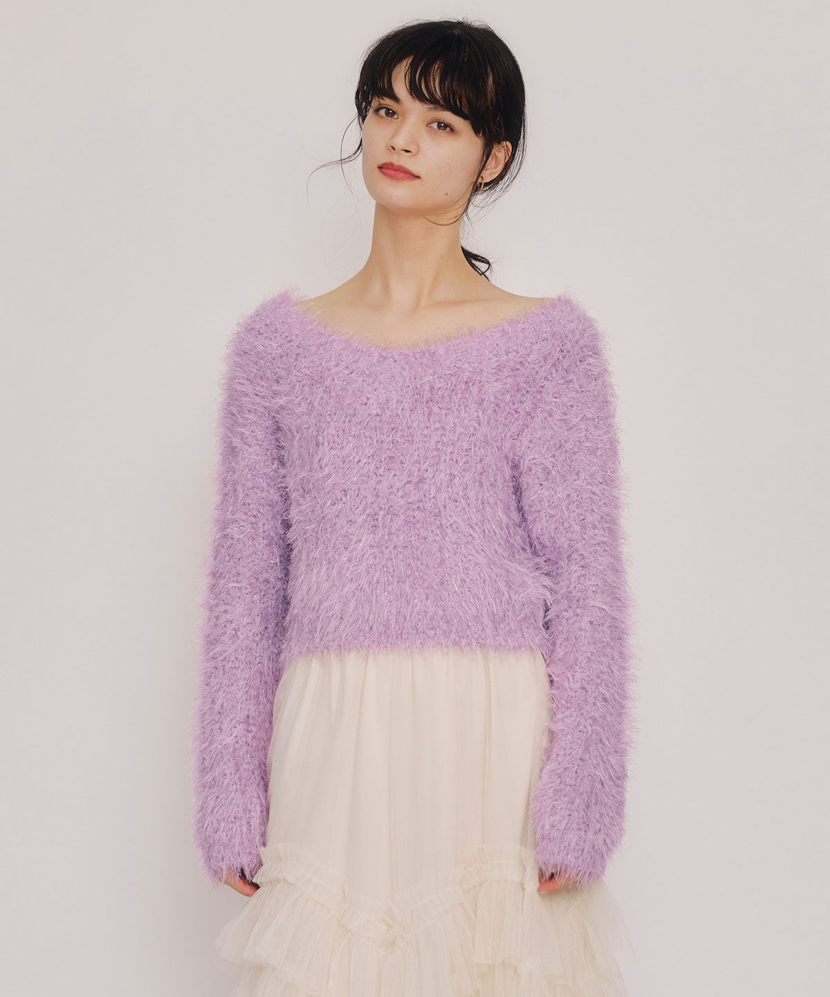 ブークレラメシャギーニットプルオーバー