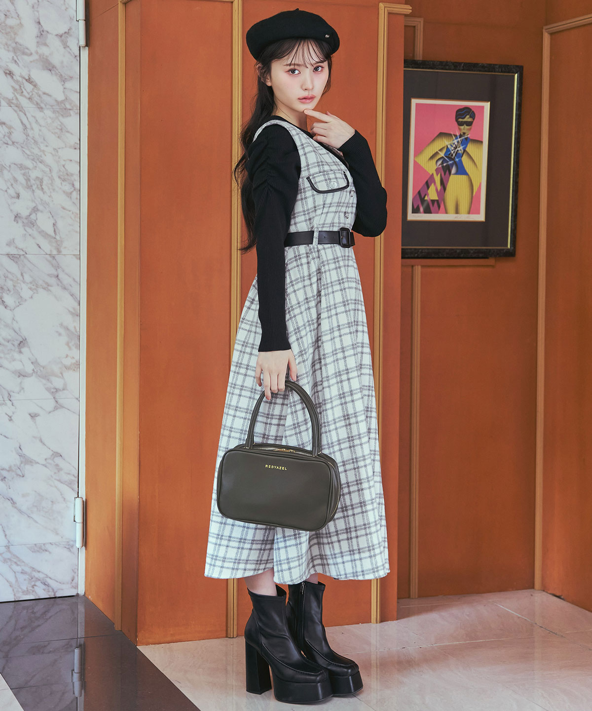 パワショルロゴリブニットトップス