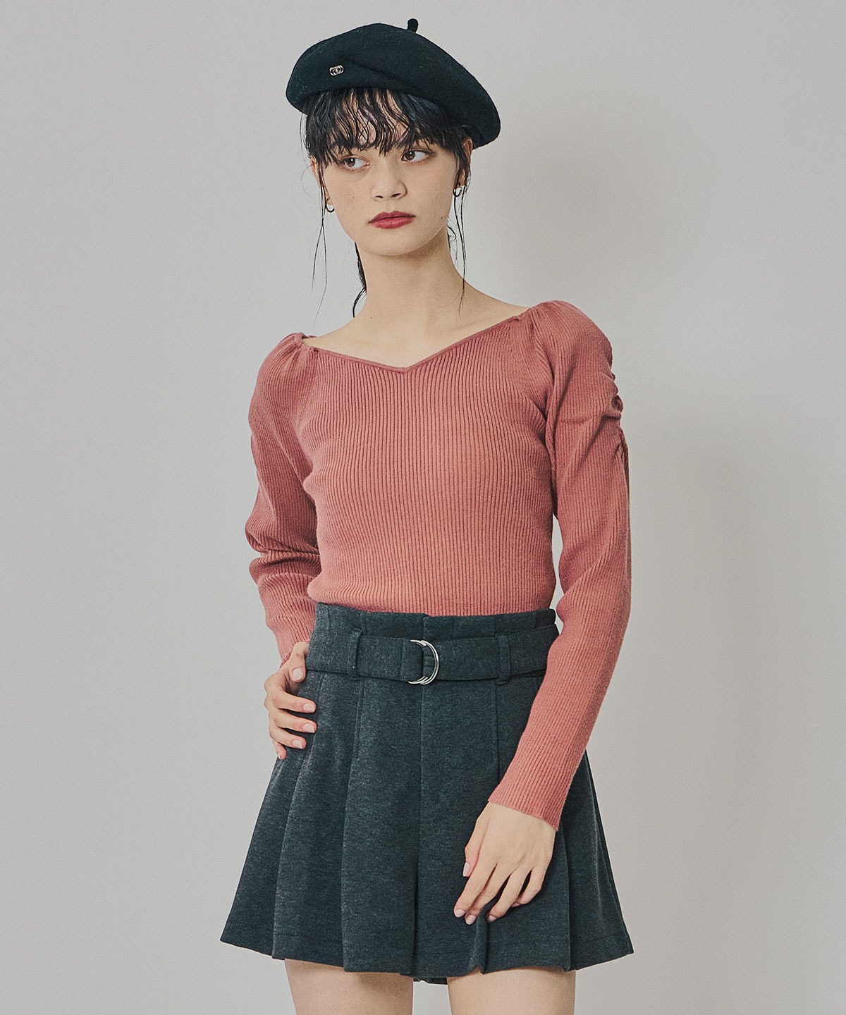 4wayリブニットトップス