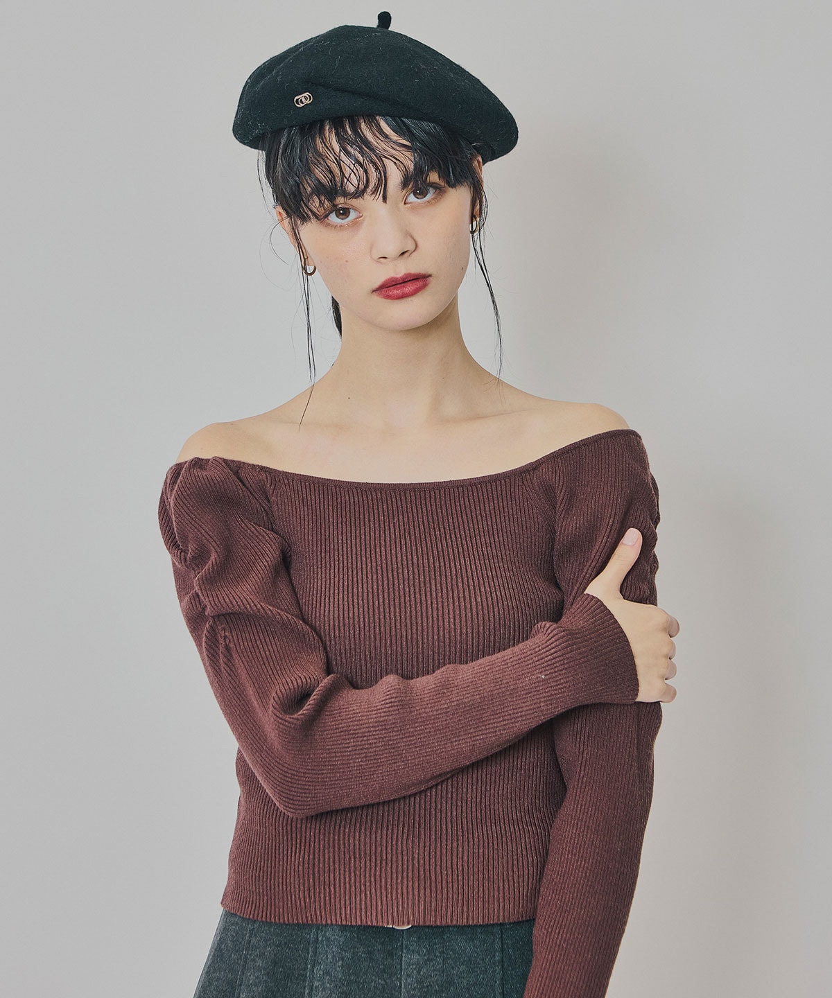 4wayリブニットトップス