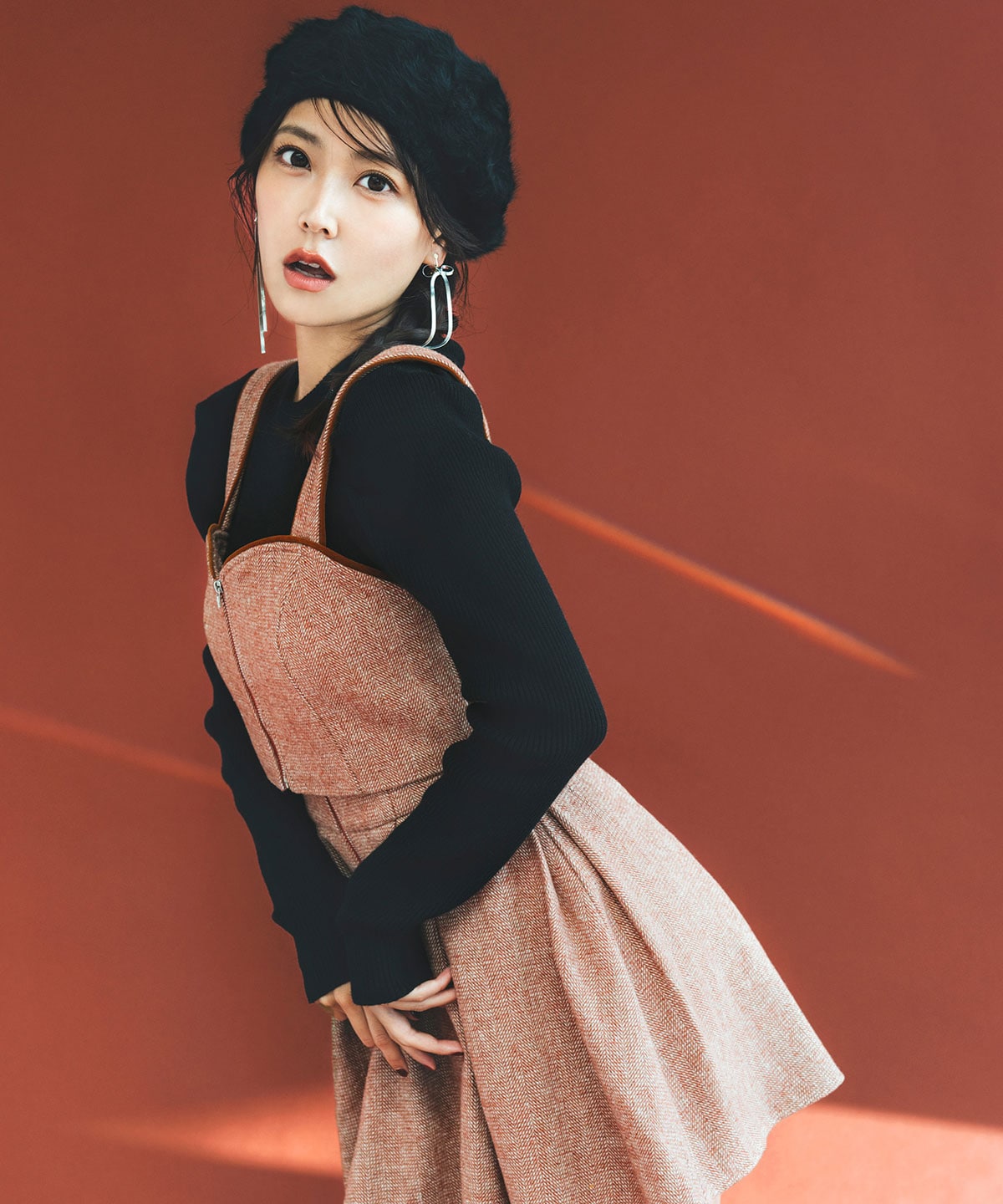 パワショルボトルネックニットトップス