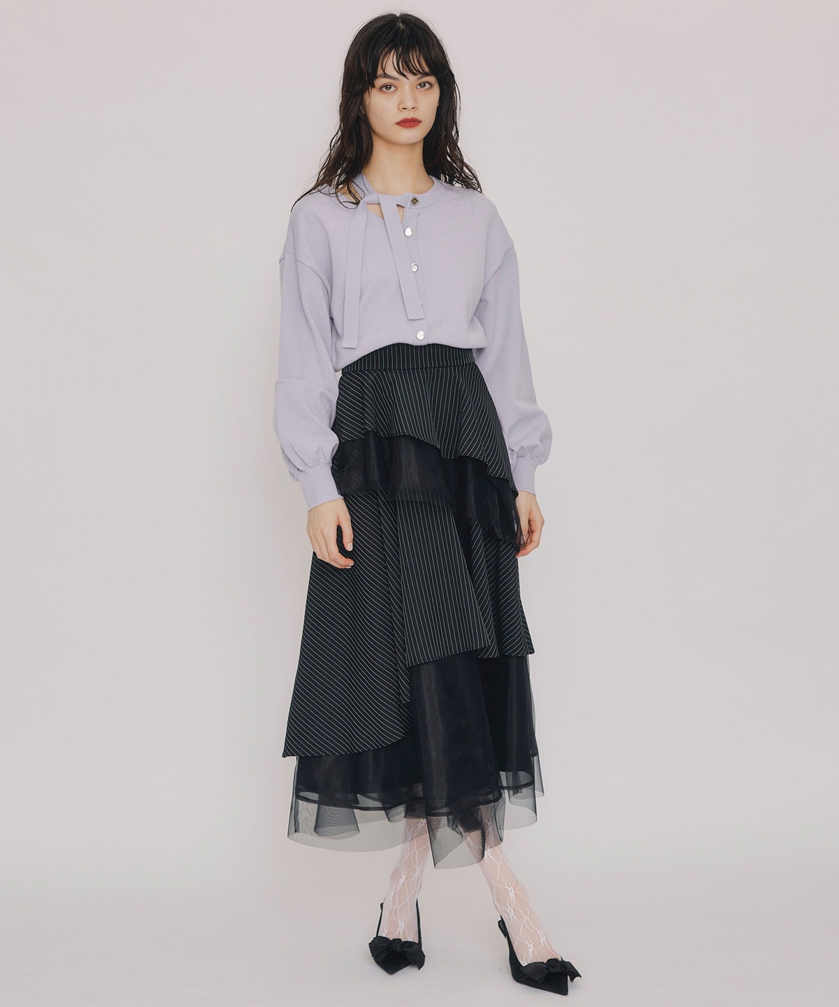 アシメカットデザインニットプルオーバー