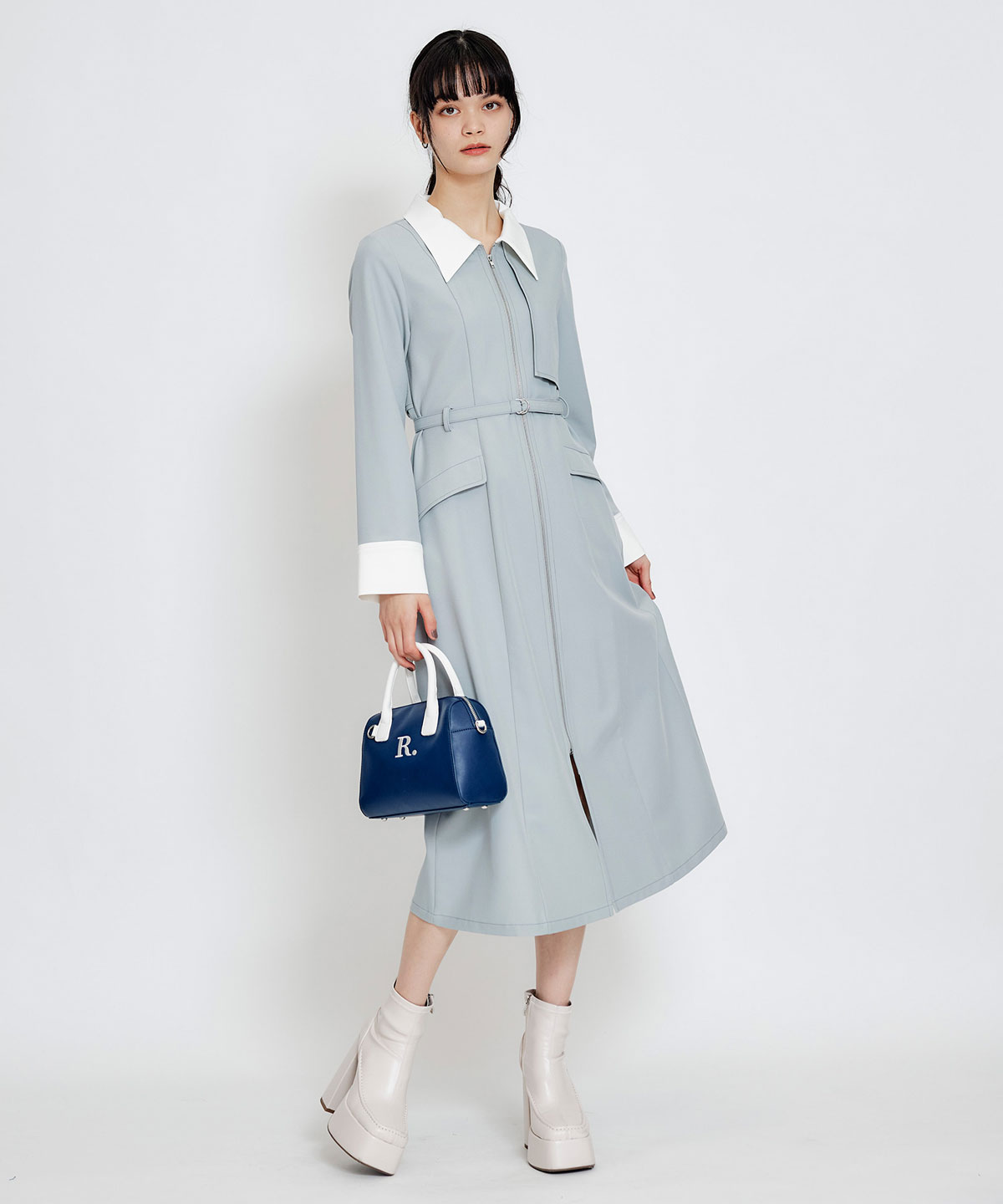 R.バイカラーミニボストンショルダーバッグ