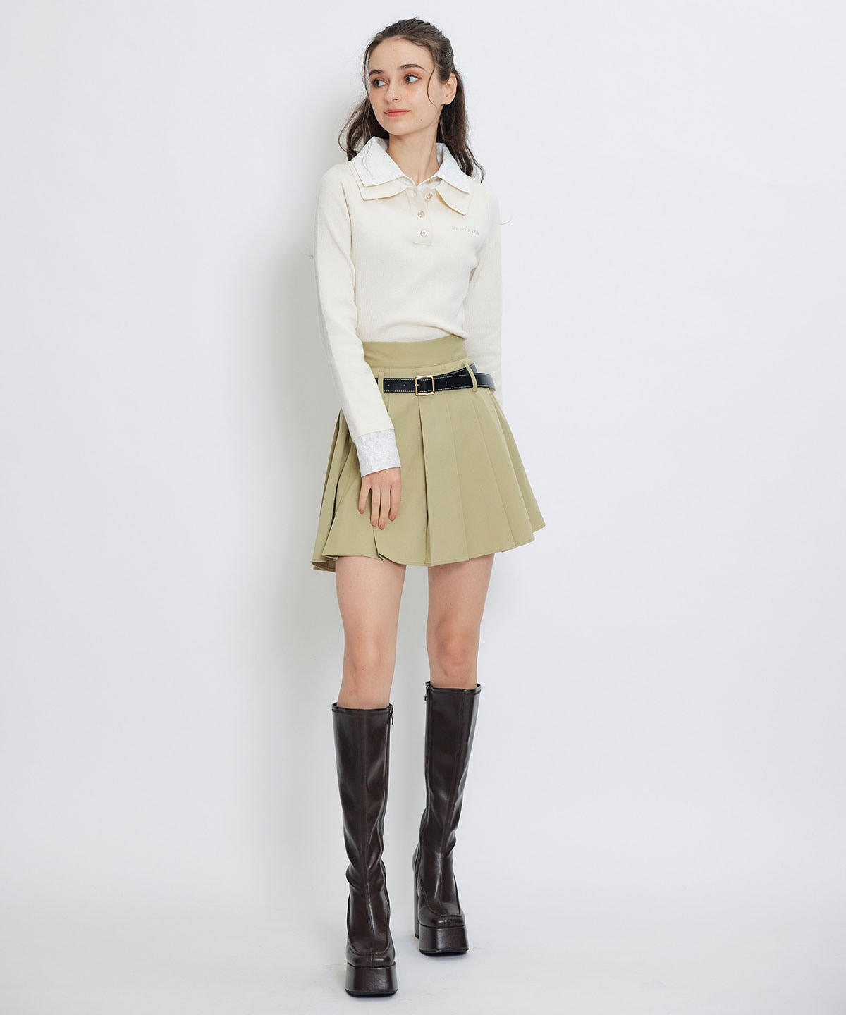 ローベルトインナーパンツプリーツミニスカート