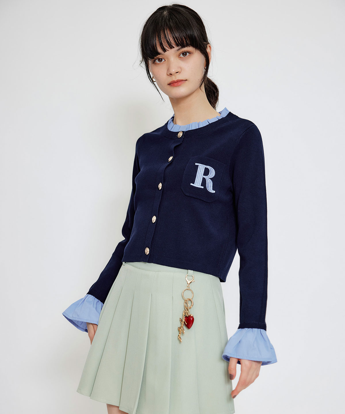 REDYAZEL×ハートチャームプリーツミニスカート