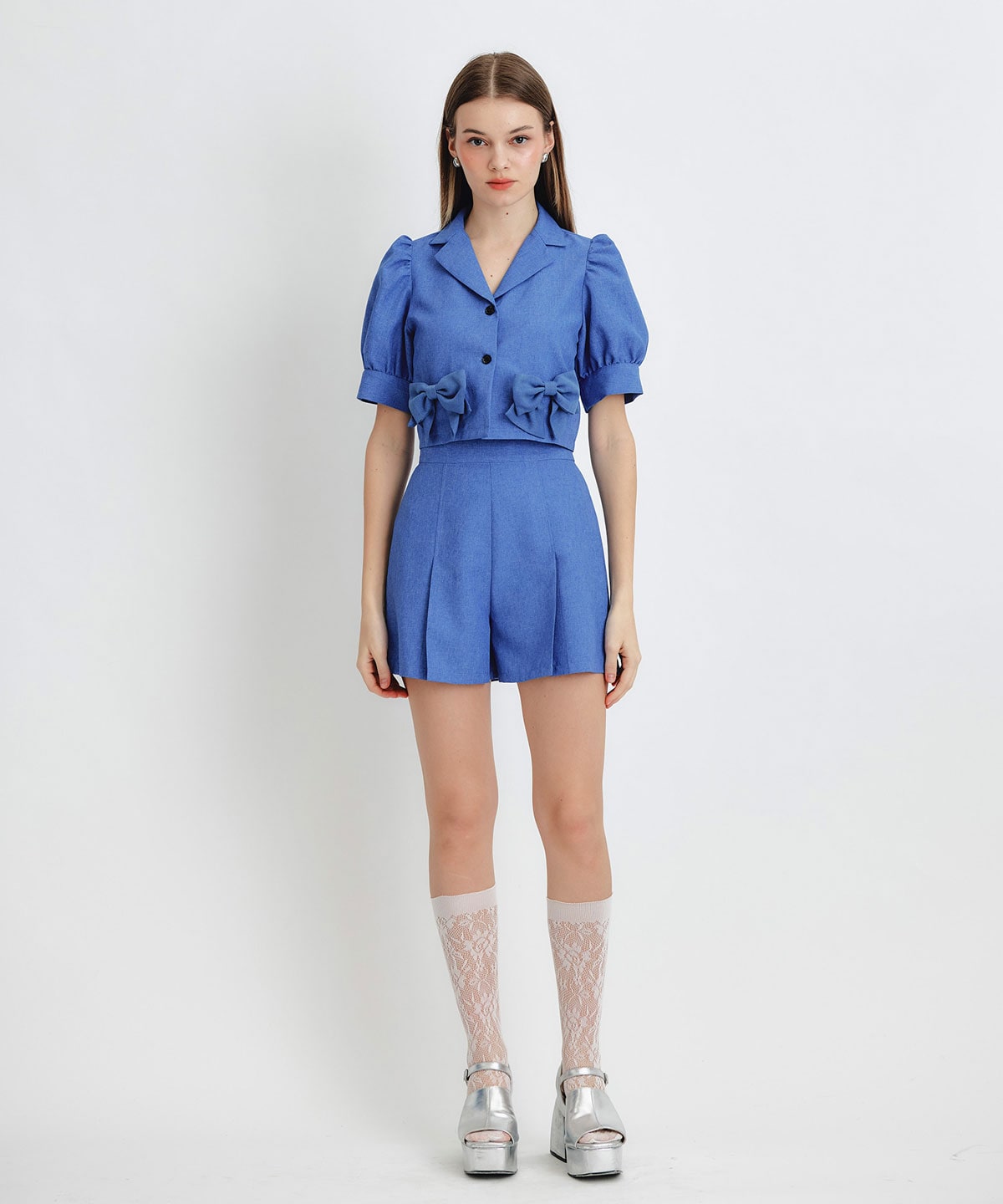 マルチリボンジャケット×ショートパンツセットアップ