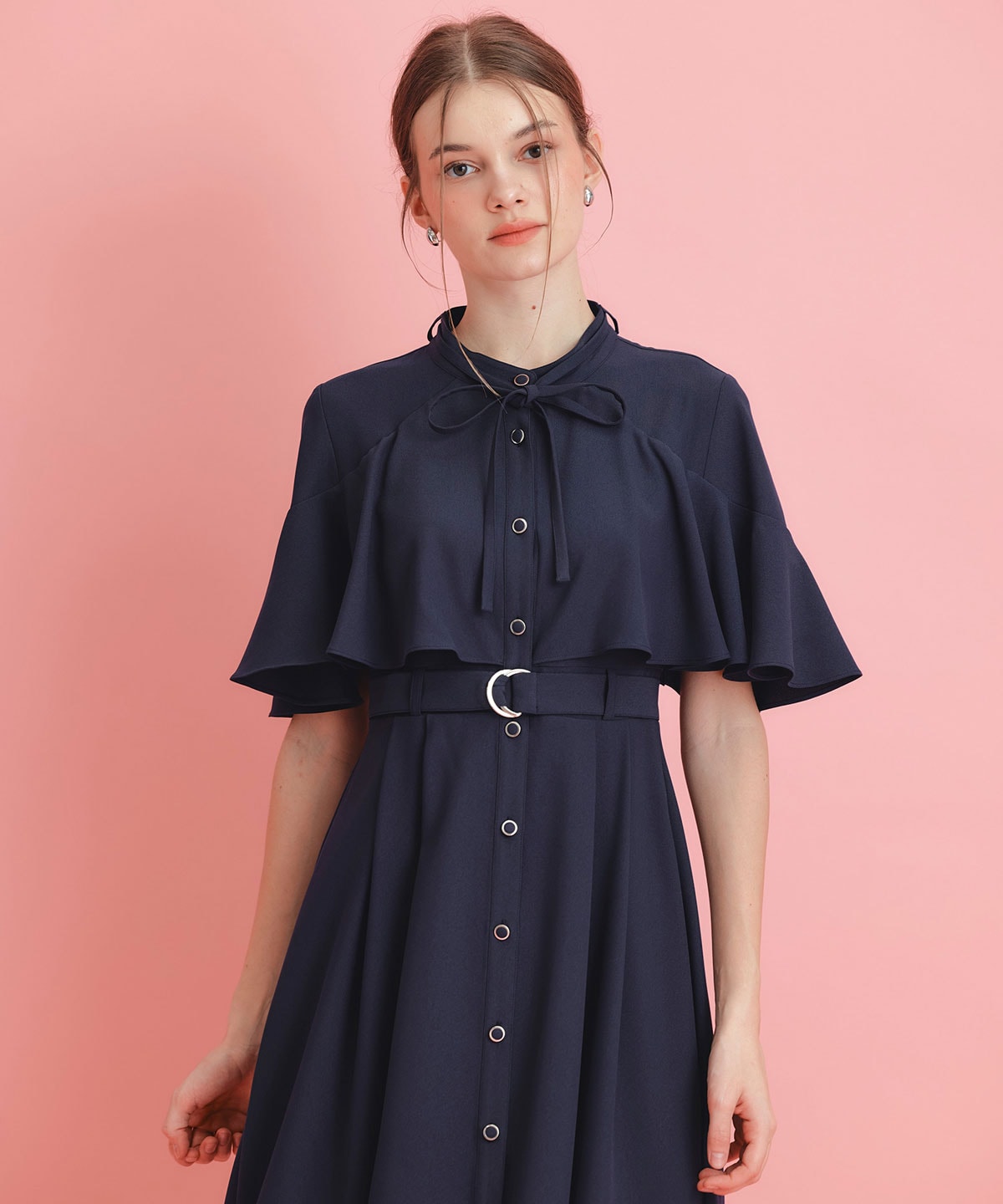 ケープフレアロングワンピース