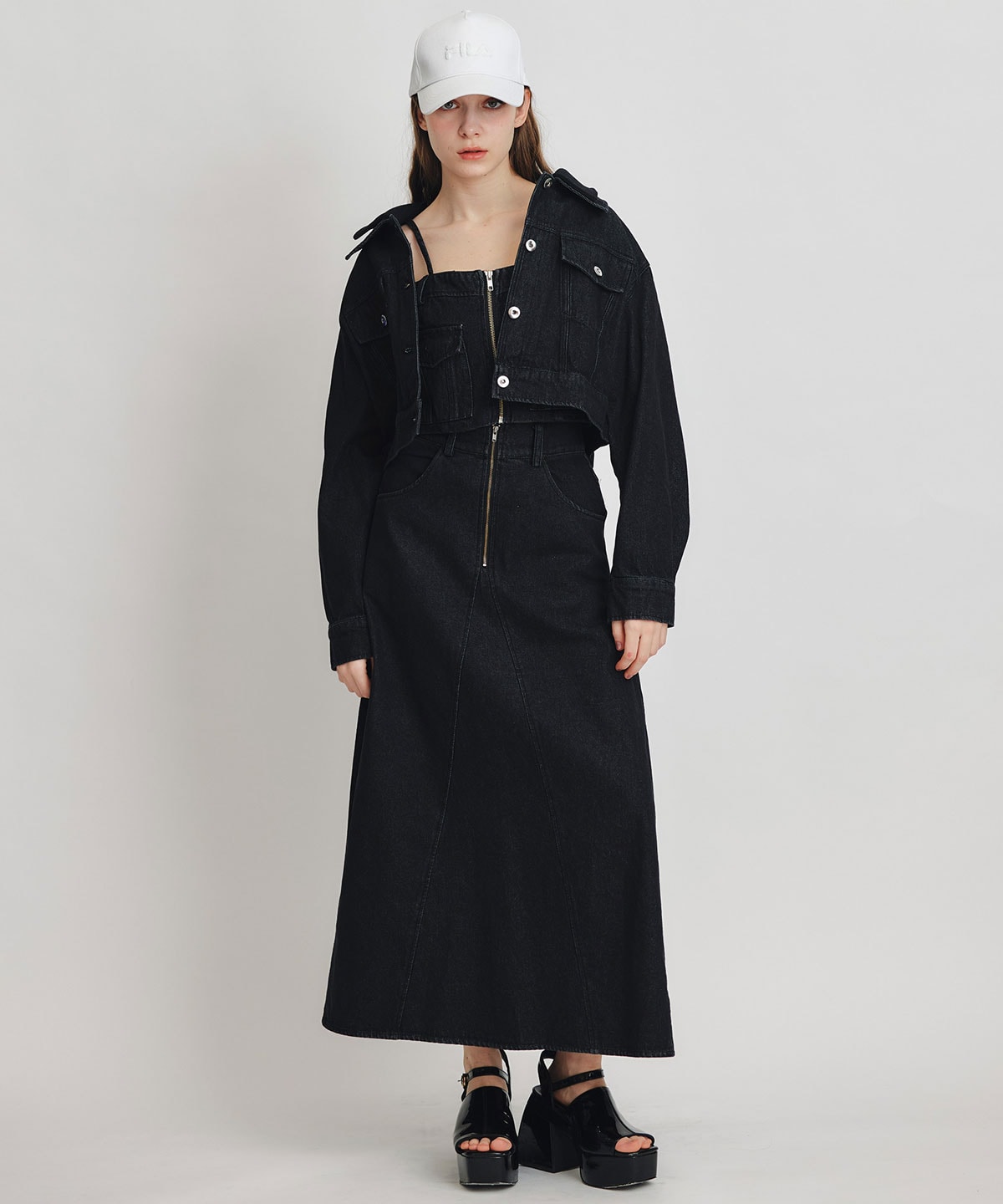 【Chemical Wash Series】ケミカルウォッシュデニムダブルカラーGジャン