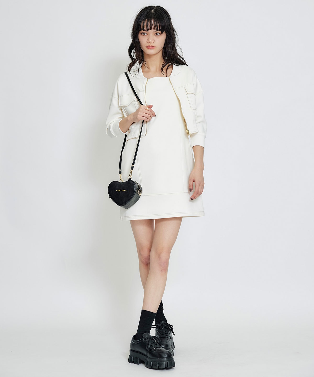 【セットアップ可能】バイカラーステッチカットブルゾン