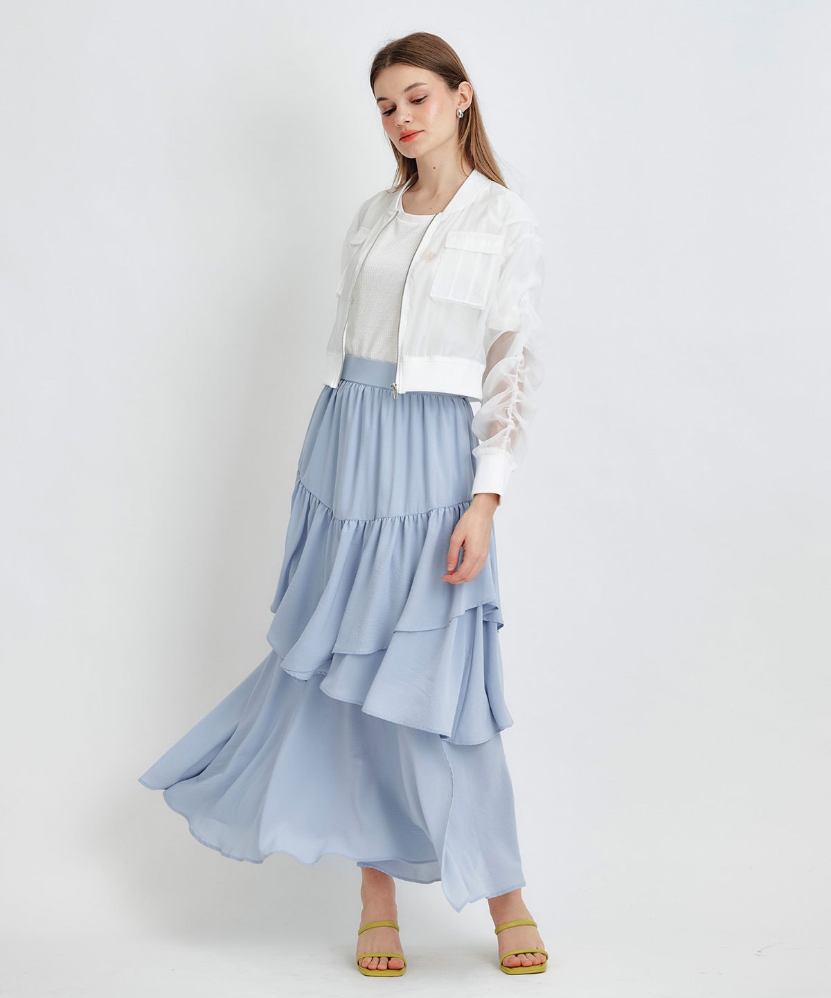 ギャザーシアーショートブルゾン