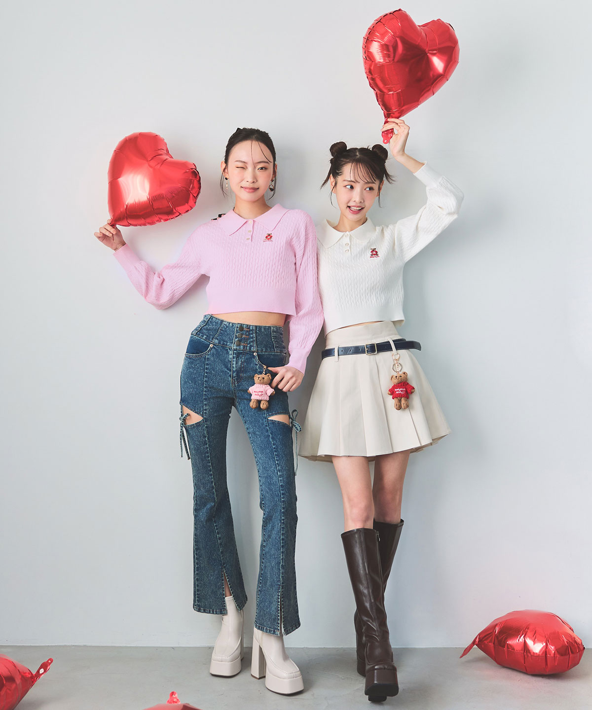 【2/13(金) 昼12時発売開始】Azelyハートミニケーブルポロニット