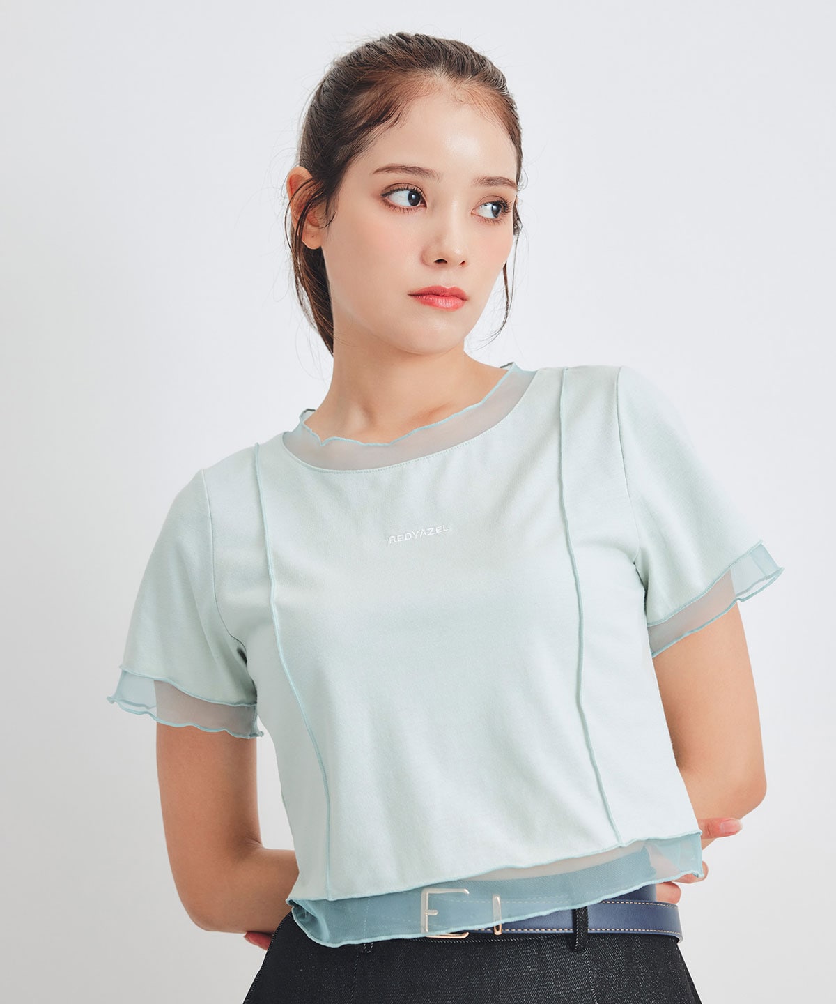 シアーレイヤードコンパクトロゴTシャツ
