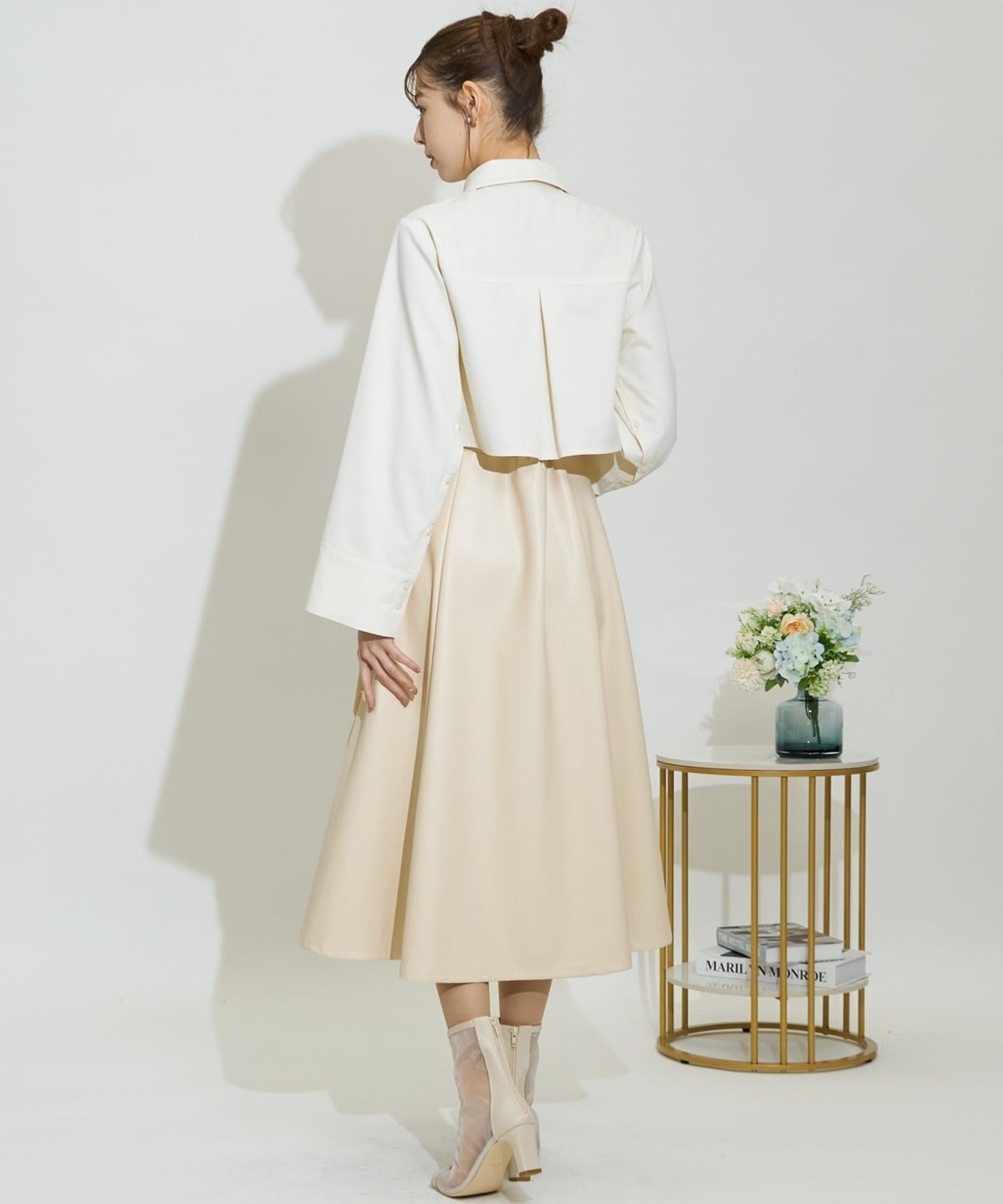 エコレザーパネルフレアスカート