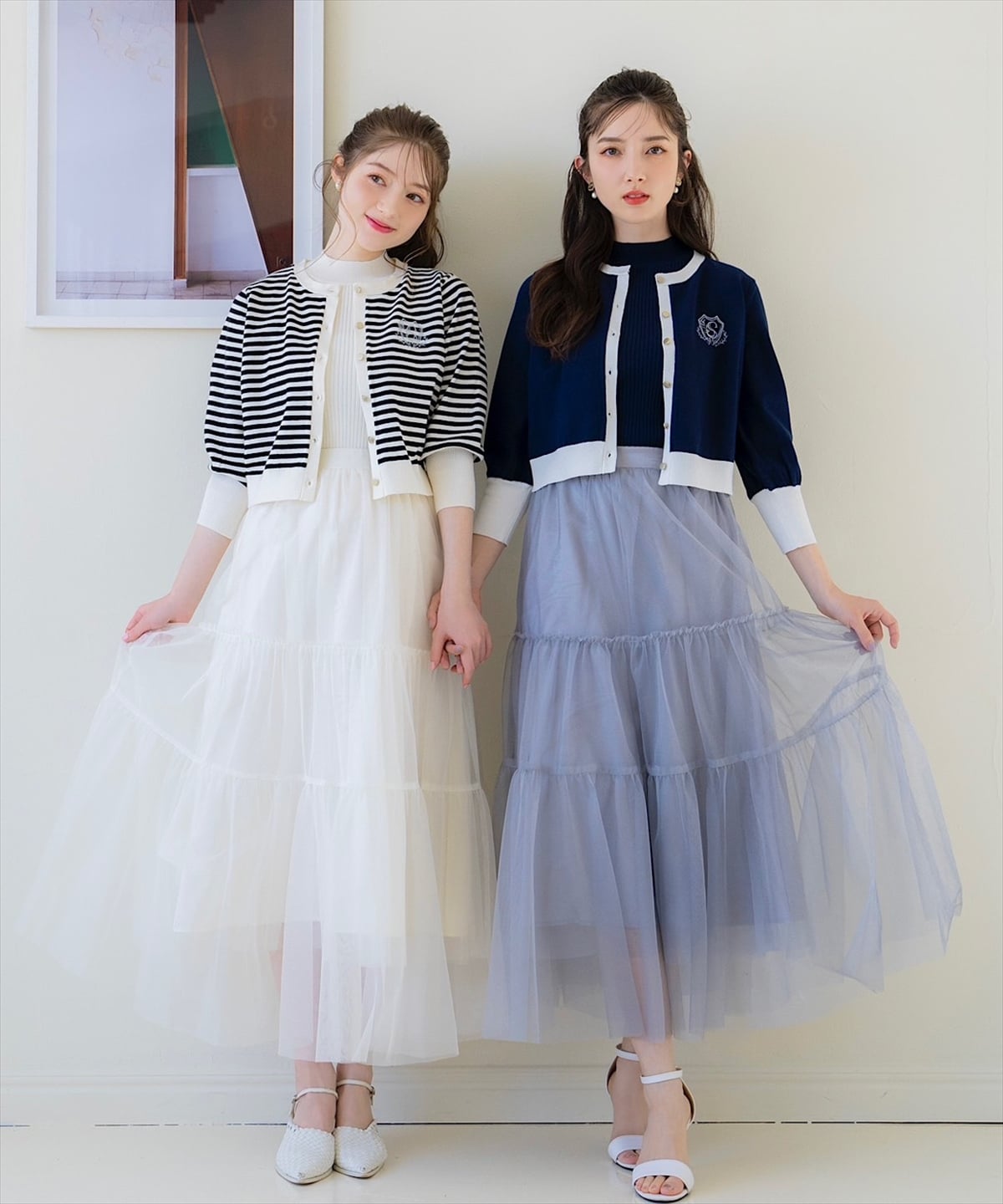 ブライトチュールレイヤードスカート