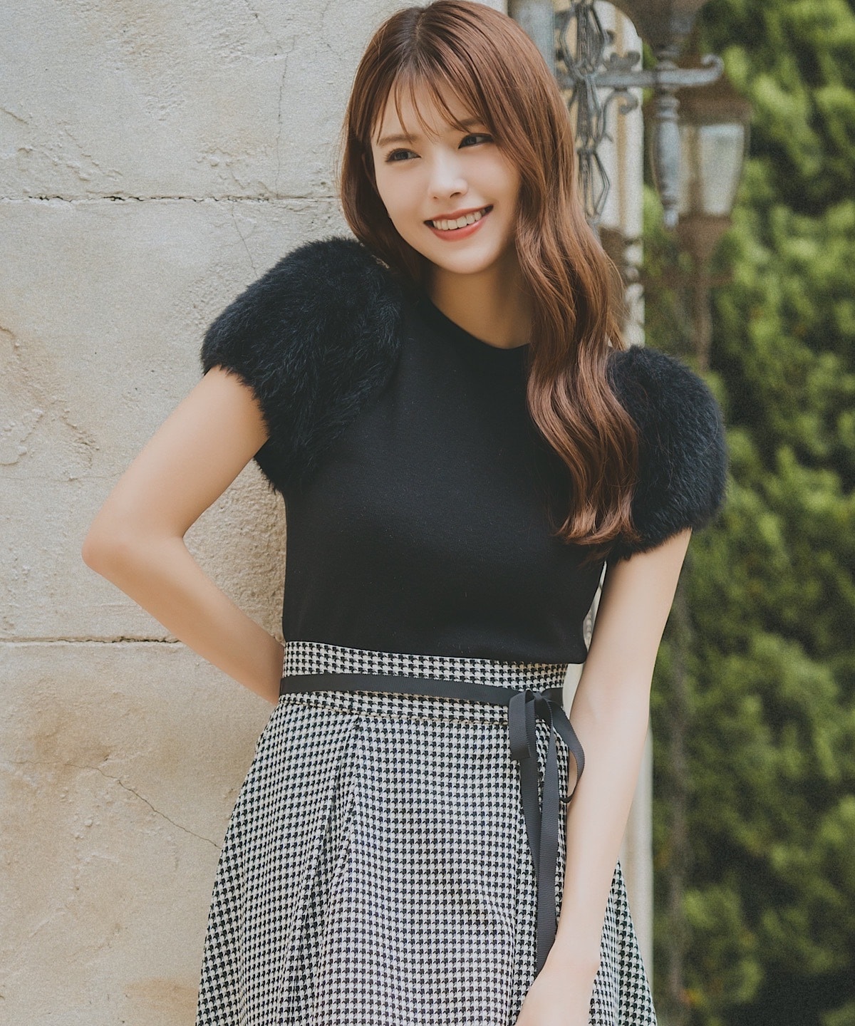 ふわふわフェザースリーブラメニットプルオーバー