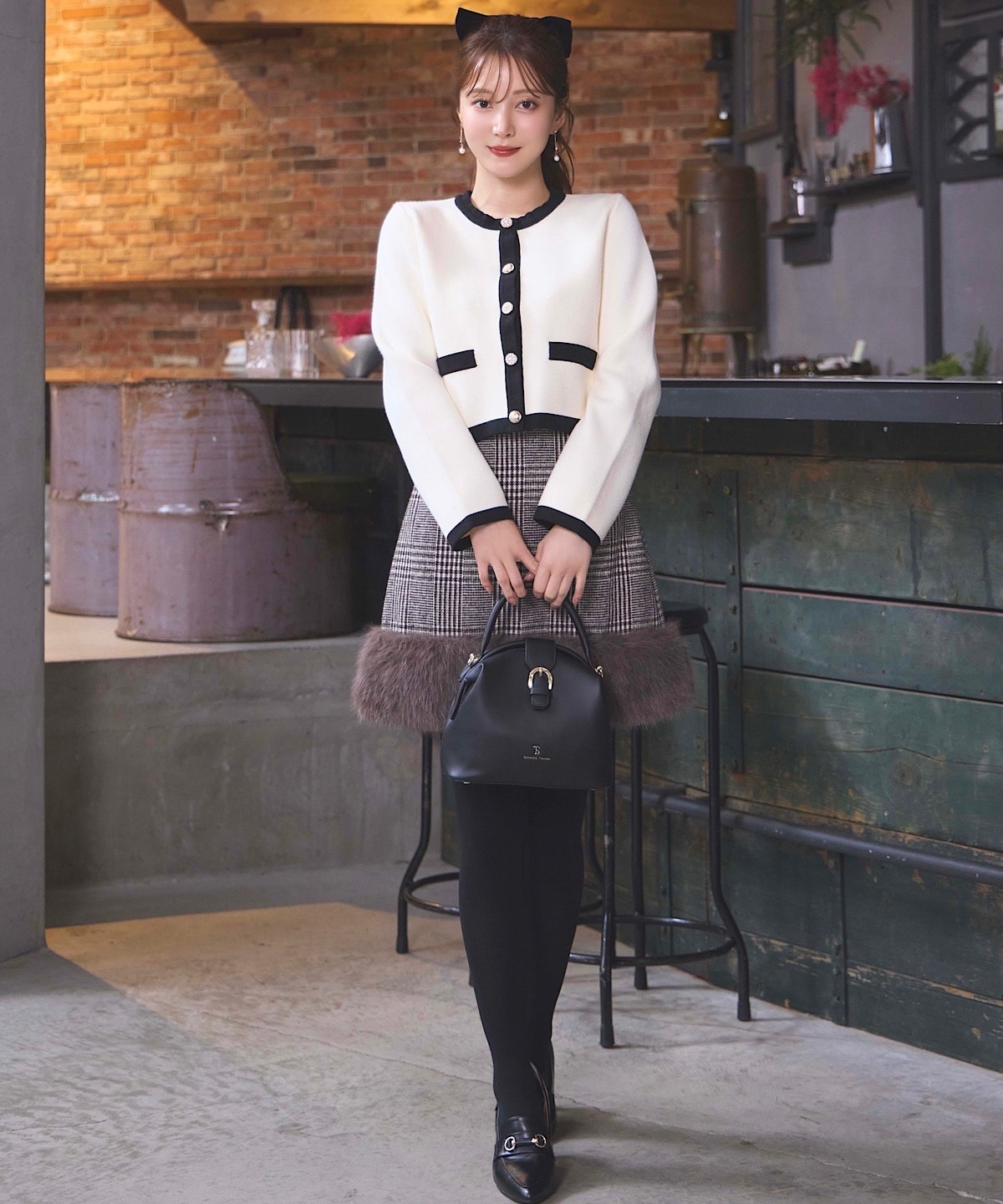 ヘムファー台形ミニスカート