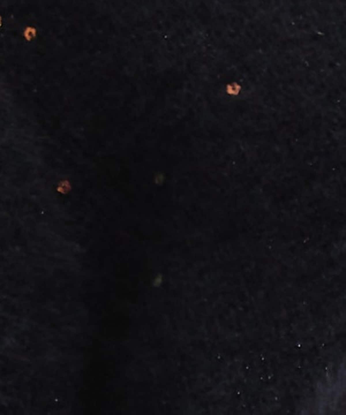 Vネックミニフラワースパンコールニットプルオーバー