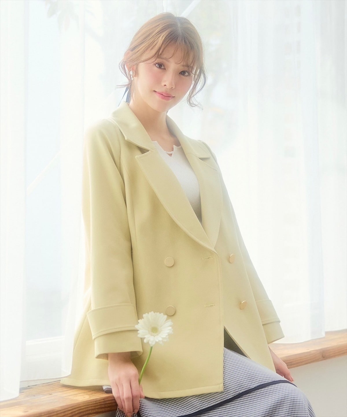 リボンベルトアシメフレアパイピングスカート