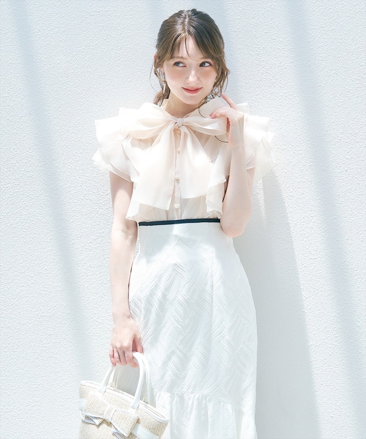 リーフオパールパイピングティアードスカート