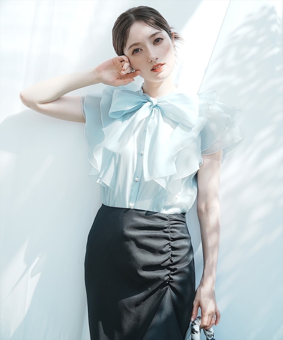 シャーリングフリルマーメイドスカート