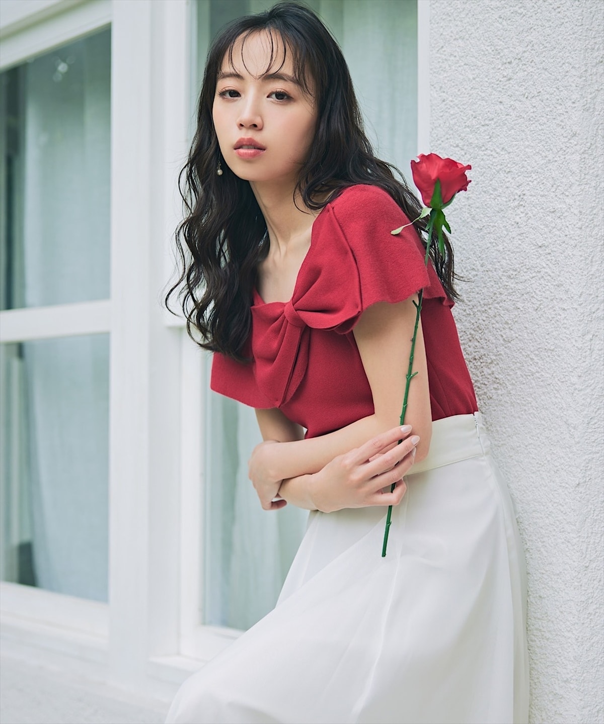 リボンディテールニットプルオーバー