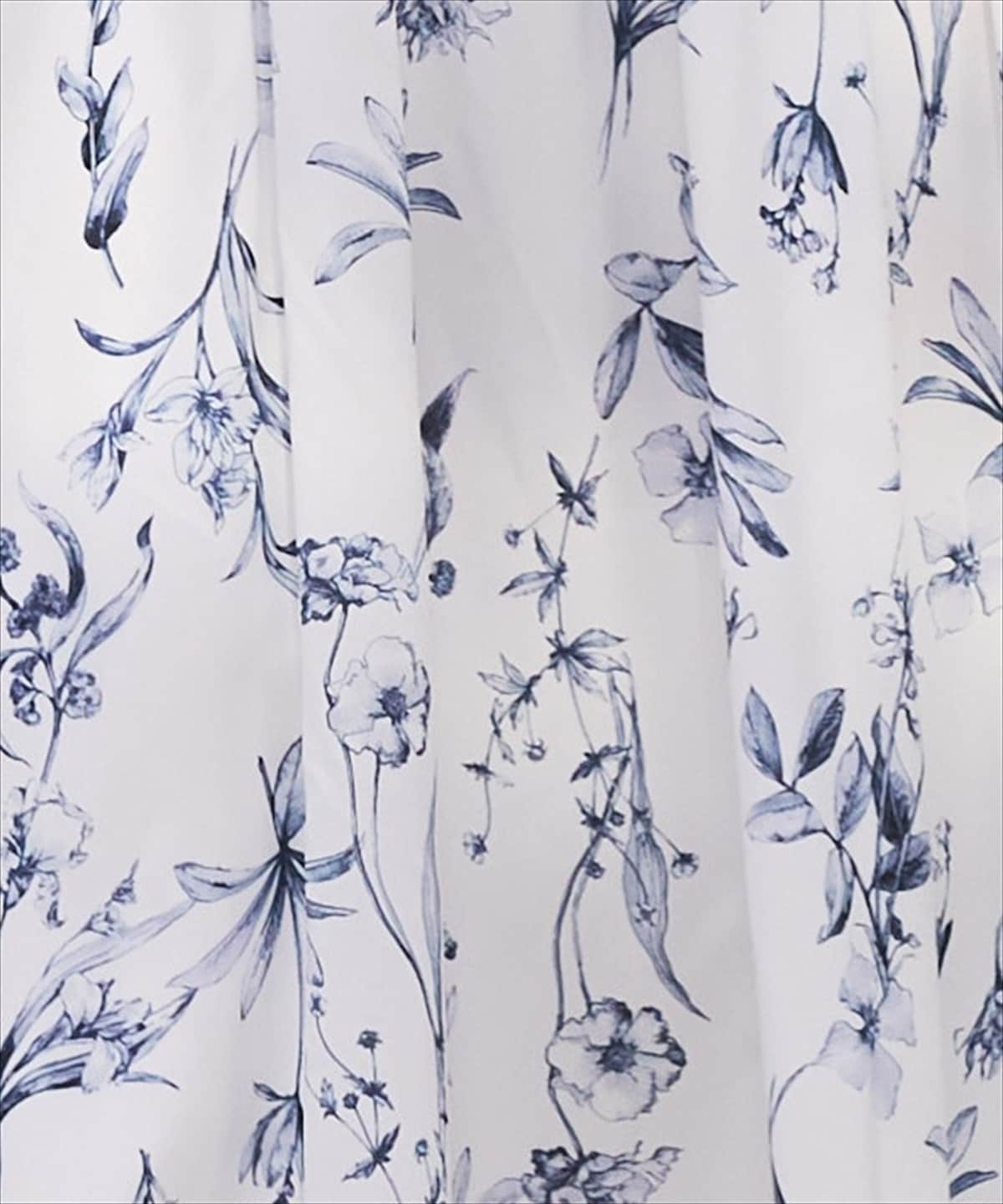 フローラルプリントタックフレアスカート