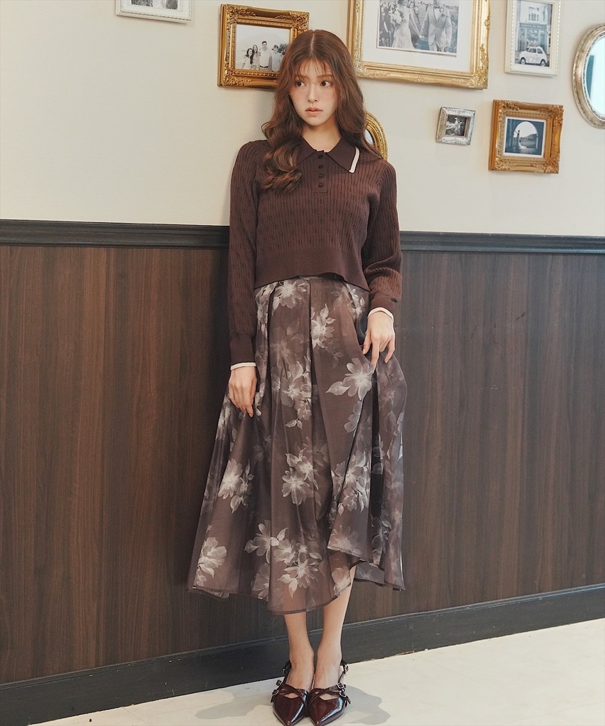 【再入荷】フラワープリントフレアスカート