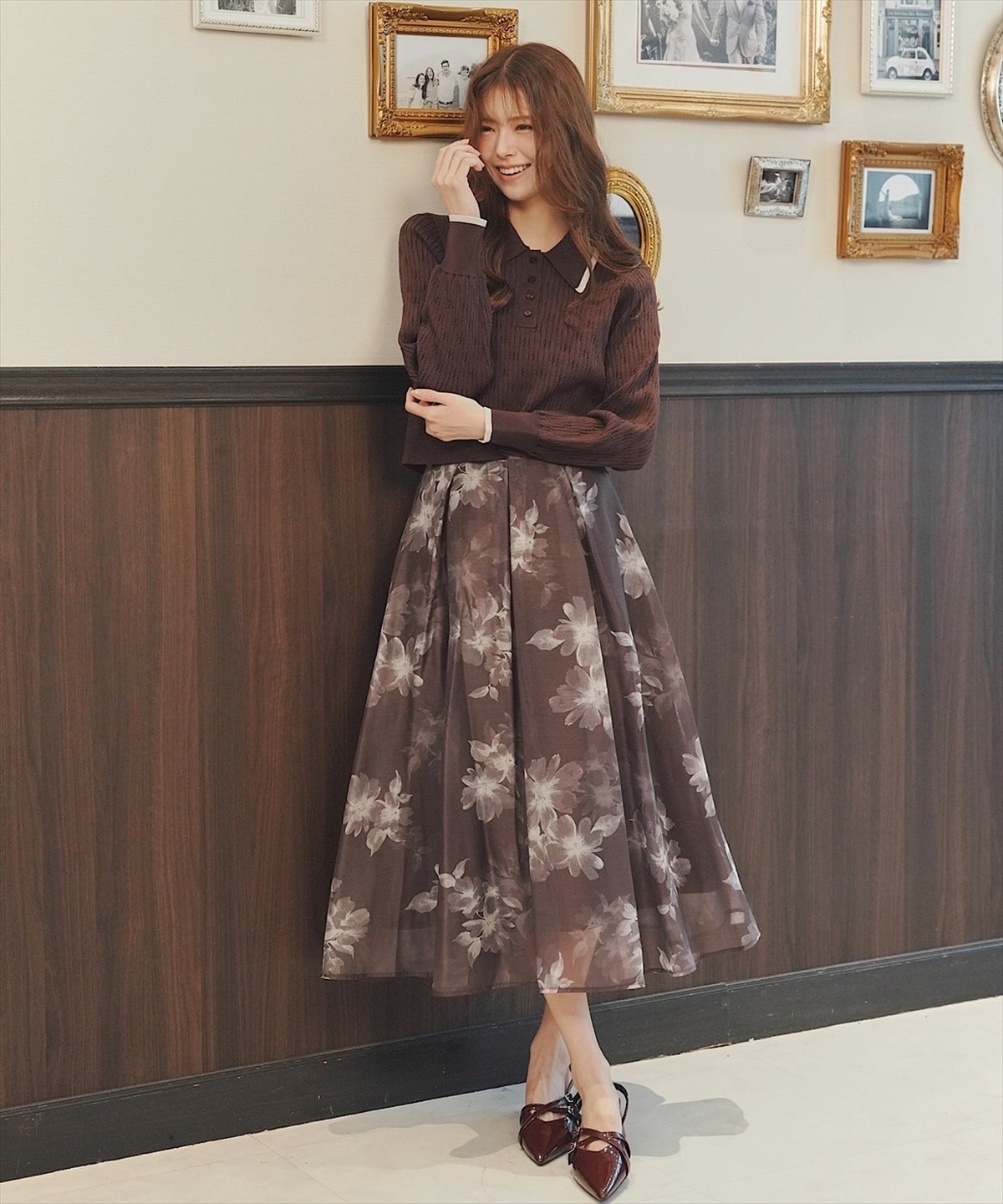 【再入荷】フラワープリントフレアスカート