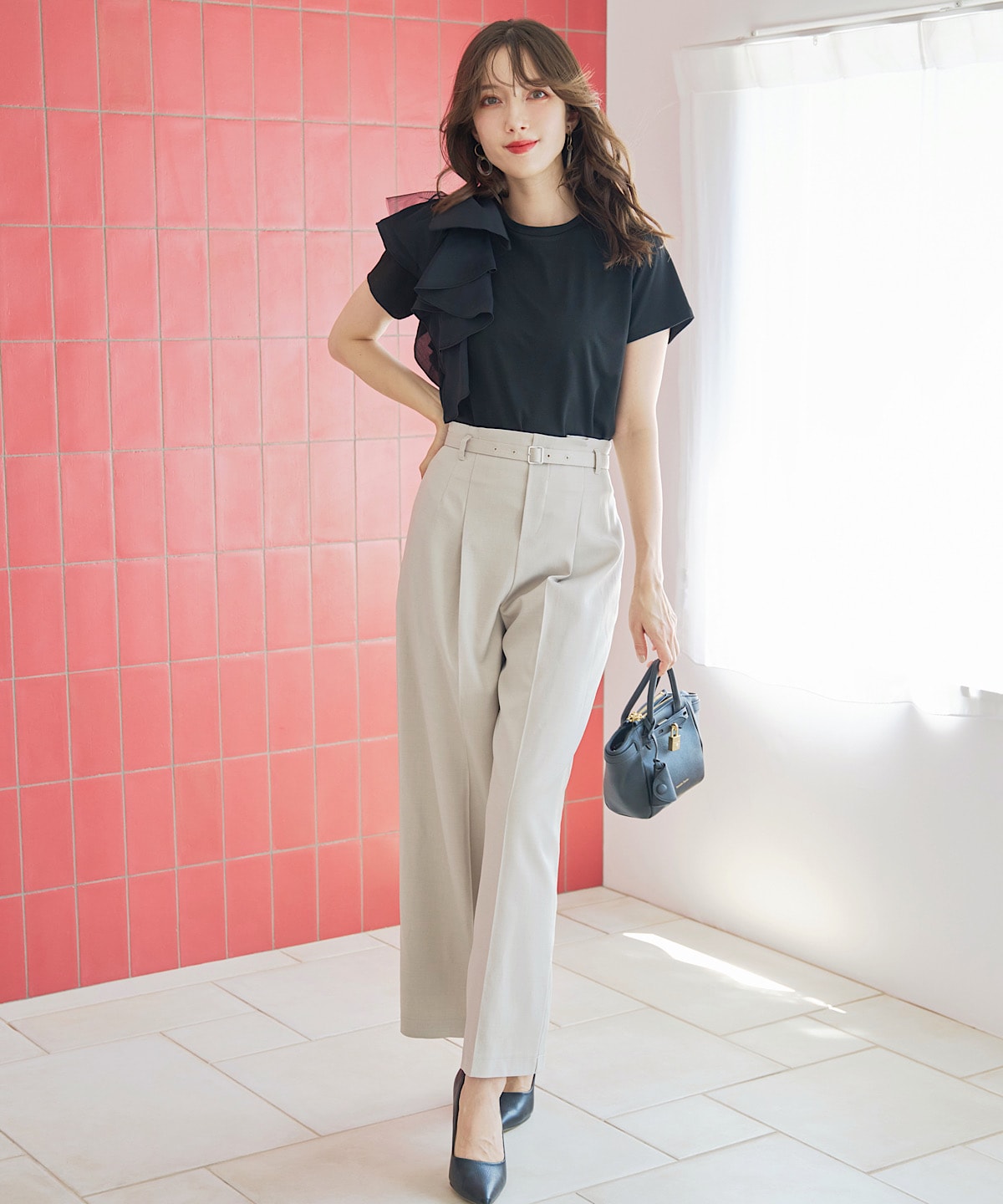 ベルテッドワイドパンツ