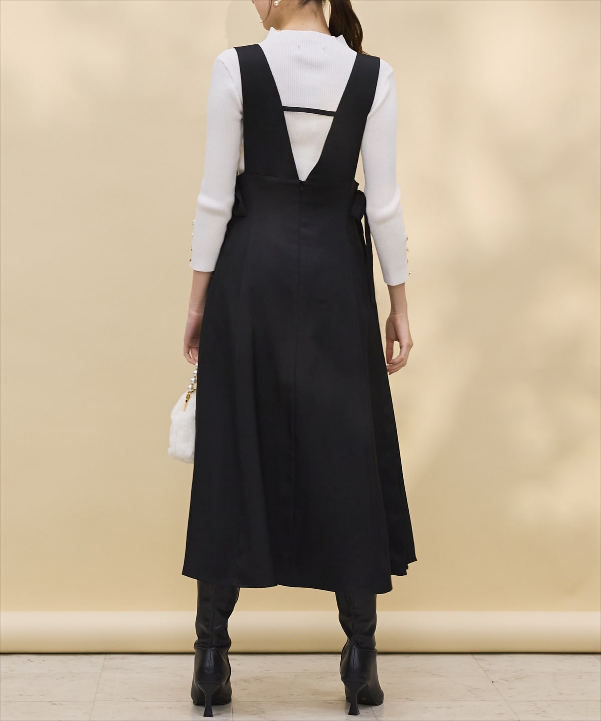 サイドプリーツレースアップジャンパースカート