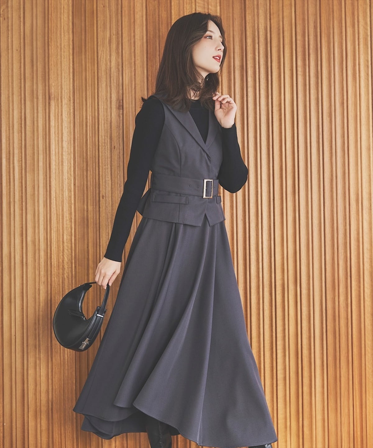 【予約受付中】ジレアシメワンピースセットアップ