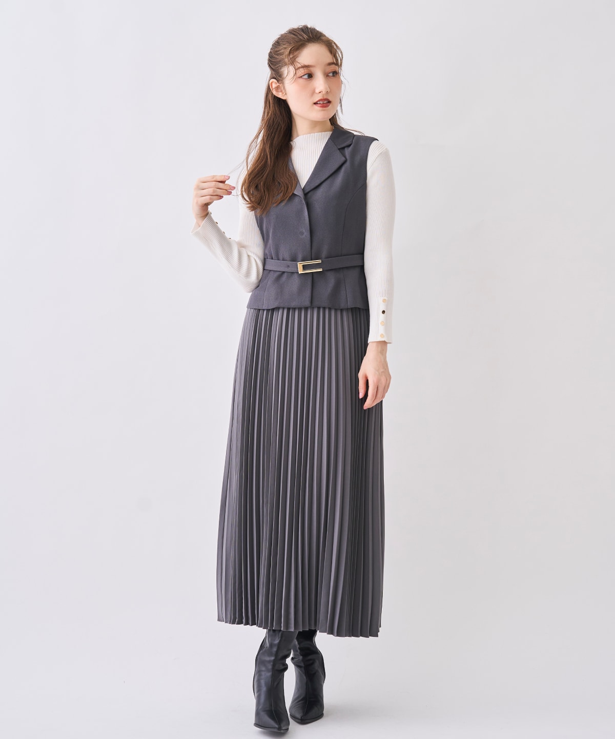 【12/5(Fri)予約開始】ジレ＆プリーツスカートセット