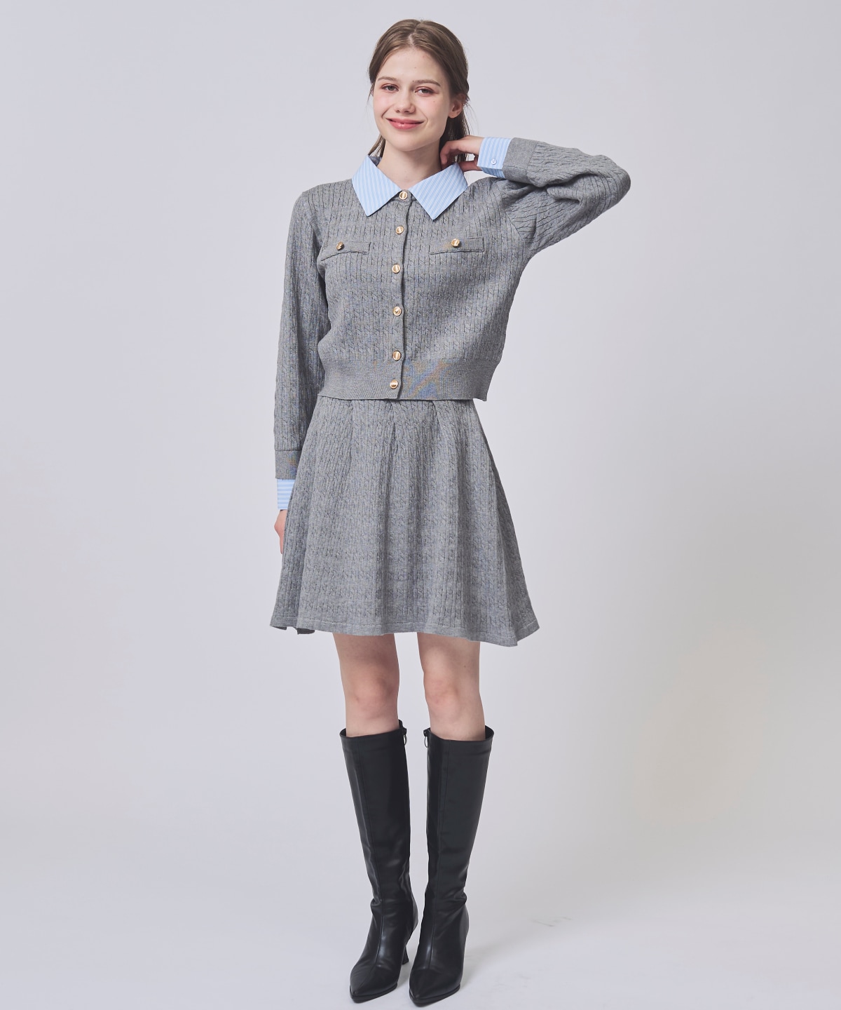 【NEW YEAR SPECIAL ITEM】レイヤードケーブルニットセットアップ