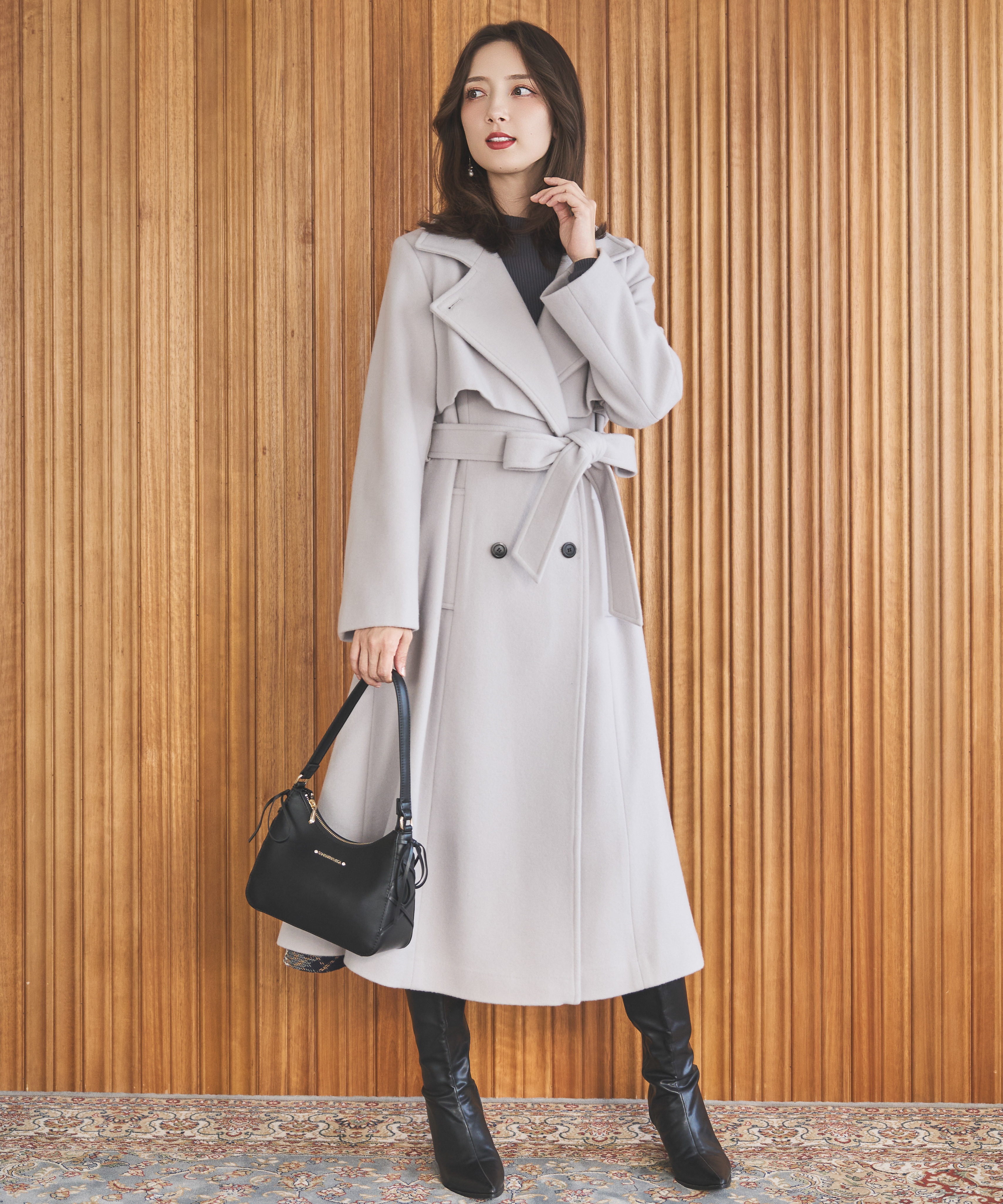 ウールスタンドカラーコート