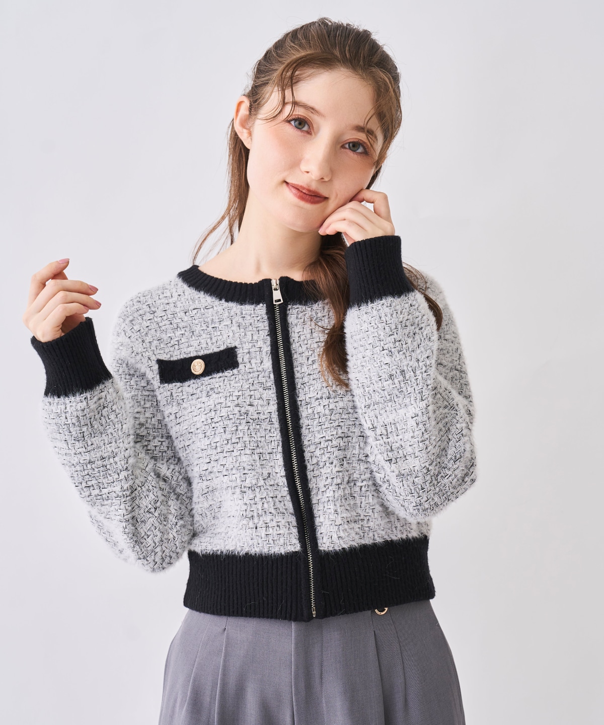 【12/5(Fri)発売開始】フェザーツイードニットジャケット
